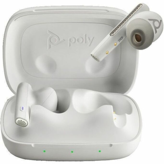 Poly Voyager Free 60 UC M White Sand Earbuds+ BT700 USB-A Adapter + Basic Charge Case - Microsoft Teams Certification - Siri, Google Assistant - Stereo - True Wireless - Bluetooth - 98.4 ft - 20 Hz to 20 kHz - Earbud - Binaural - In-ear - Noise Canceling - White Sand — alternate image3