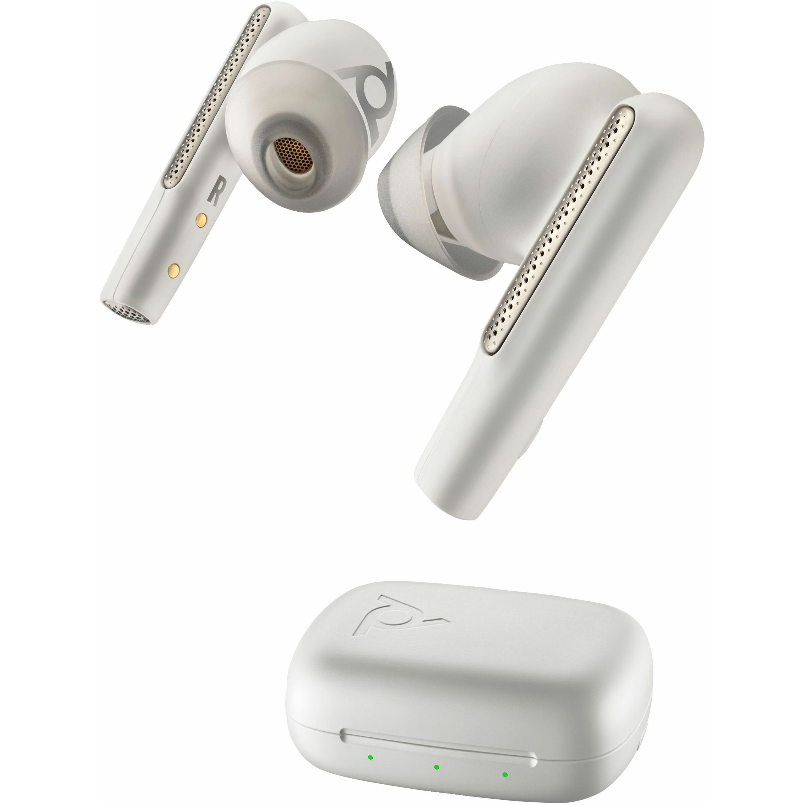 Poly Voyager Free 60 UC M White Sand Earbuds+ BT700 USB-A Adapter + Basic Charge Case - Microsoft Teams Certification - Siri, Google Assistant - Stereo - True Wireless - Bluetooth - 98.4 ft - 20 Hz to 20 kHz - Earbud - Binaural - In-ear - Noise Canceling - White Sand