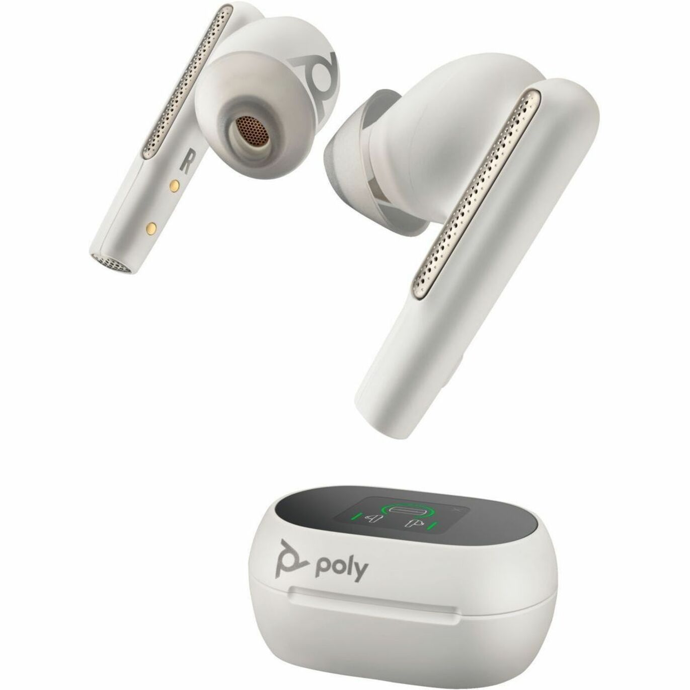 Poly True Wireless Earbuds For Work And Life - Stereo, Mono - True Wireless - Bluetooth - 98.4 ft - 20 Hz to 20 kHz - Earbud - Binaural - In-ear - Noise Canceling - White Sand — alternate image1