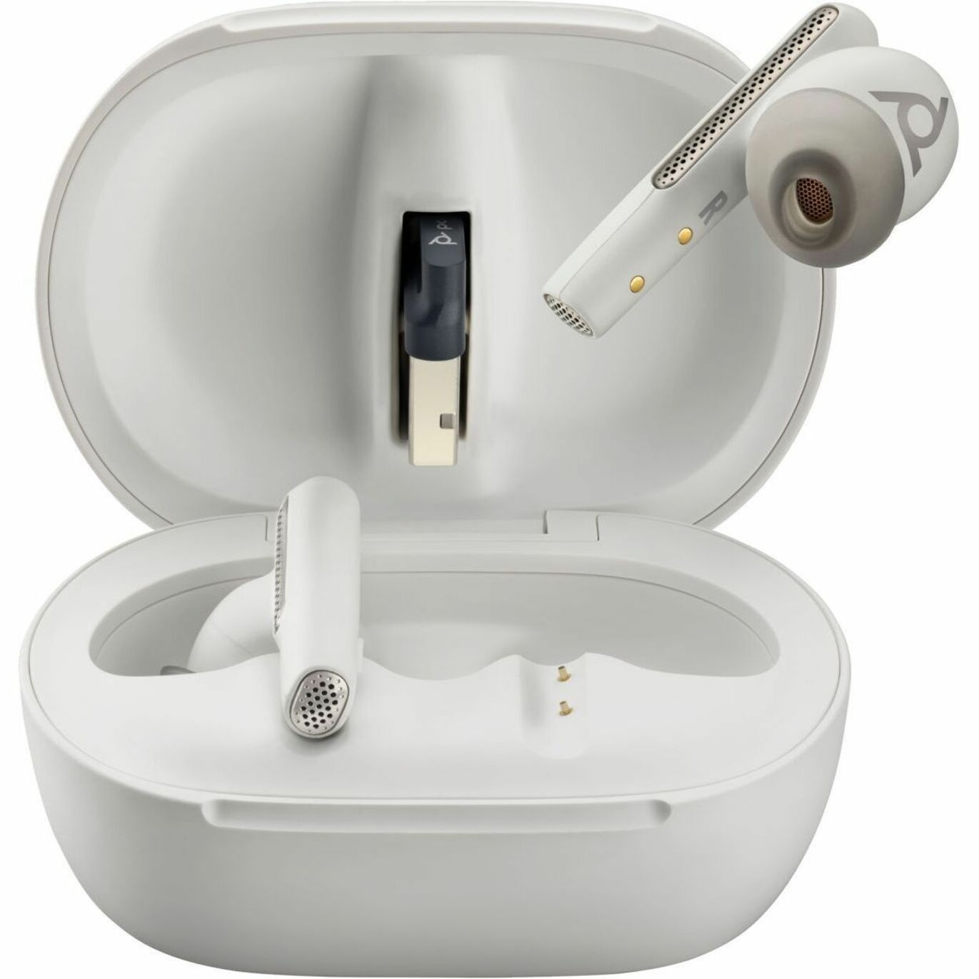 Poly True Wireless Earbuds For Work And Life - Stereo, Mono - True Wireless - Bluetooth - 98.4 ft - 20 Hz to 20 kHz - Earbud - Binaural - In-ear - Noise Canceling - White Sand — alternate image2