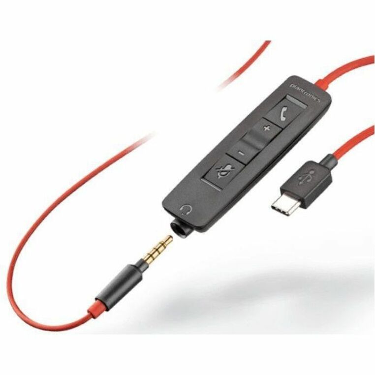 Poly Blackwire 3220 Stereo Headset +USB-C/A Adapter TAA - Microsoft Teams Certification - Stereo - USB Type C - Wired - 32 Ohm - 20 Hz to 20 kHz - Over-the-head, Over-the-ear - Binaural - Supra-aural - 5.20 ft Cable - Noise Cancelling Microphone - Black — alternate image1