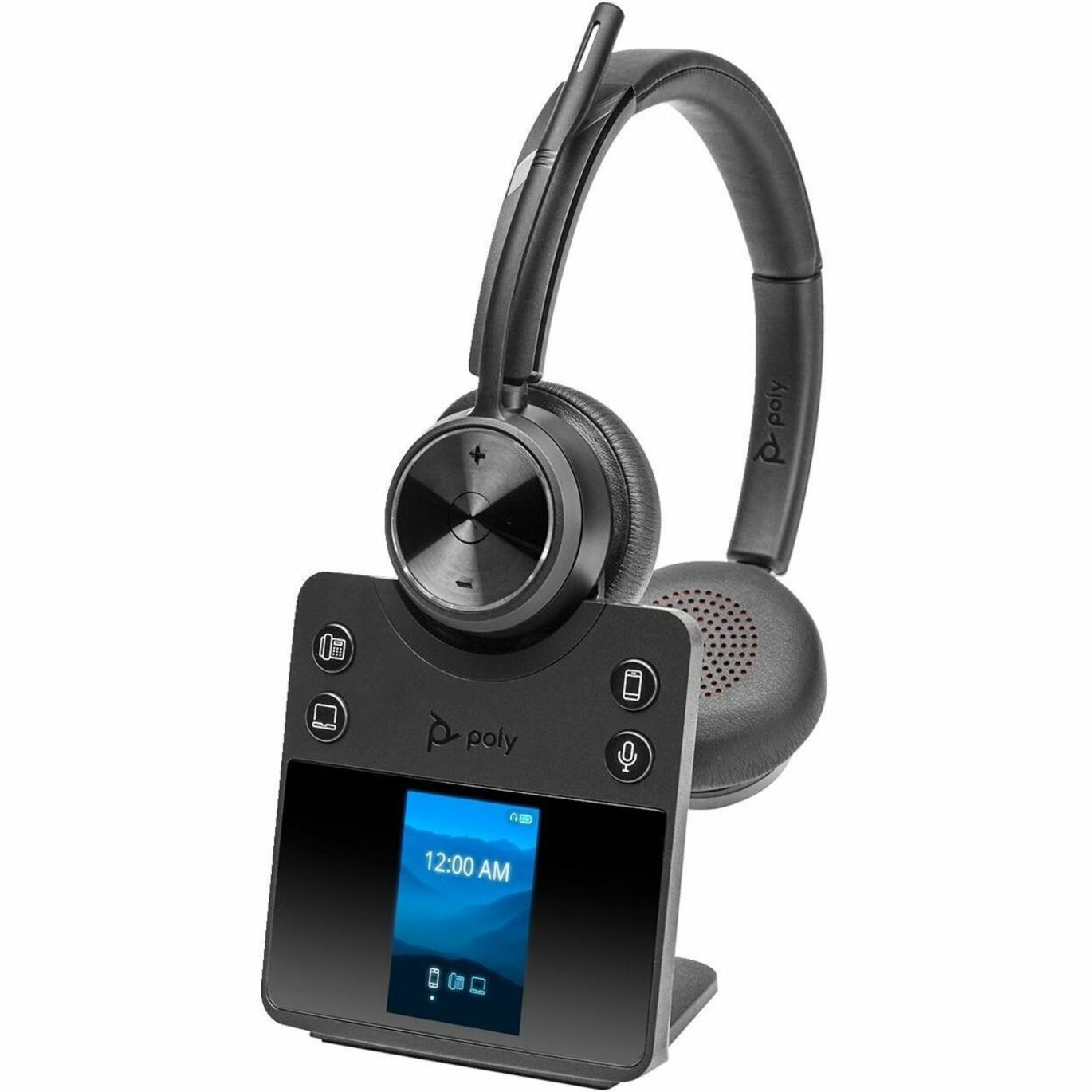 Poly Savi 7420 Office Stereo DECT 1920-1930 MHz Headset - Stereo - Wireless - Bluetooth/DECT - 590.6 ft - 20 Hz to 20 kHz - On-ear - Binaural - Supra-aural - Noise Cancelling Microphone - Noise Canceling - Black — rightmaximum