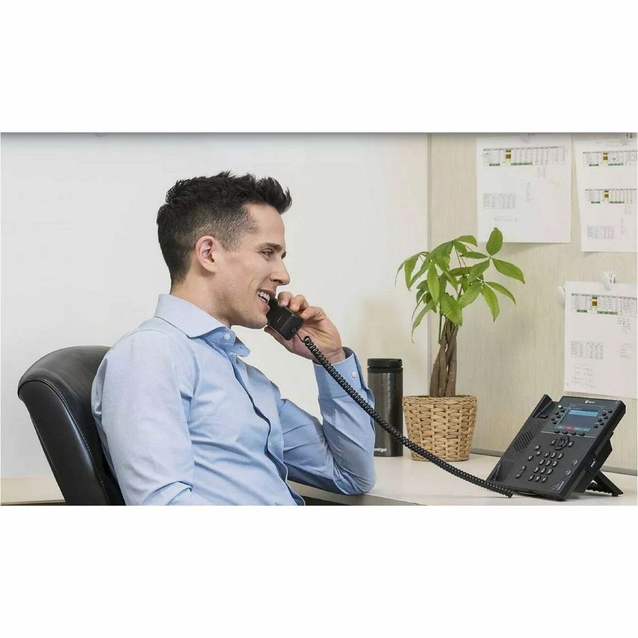 Poly VVX 450 IP Phone - Corded - Corded - Desktop, Wall Mountable - Black - 12 x Total Line - VoIP - 2 x Network (RJ-45) - PoE Ports — alternate image3