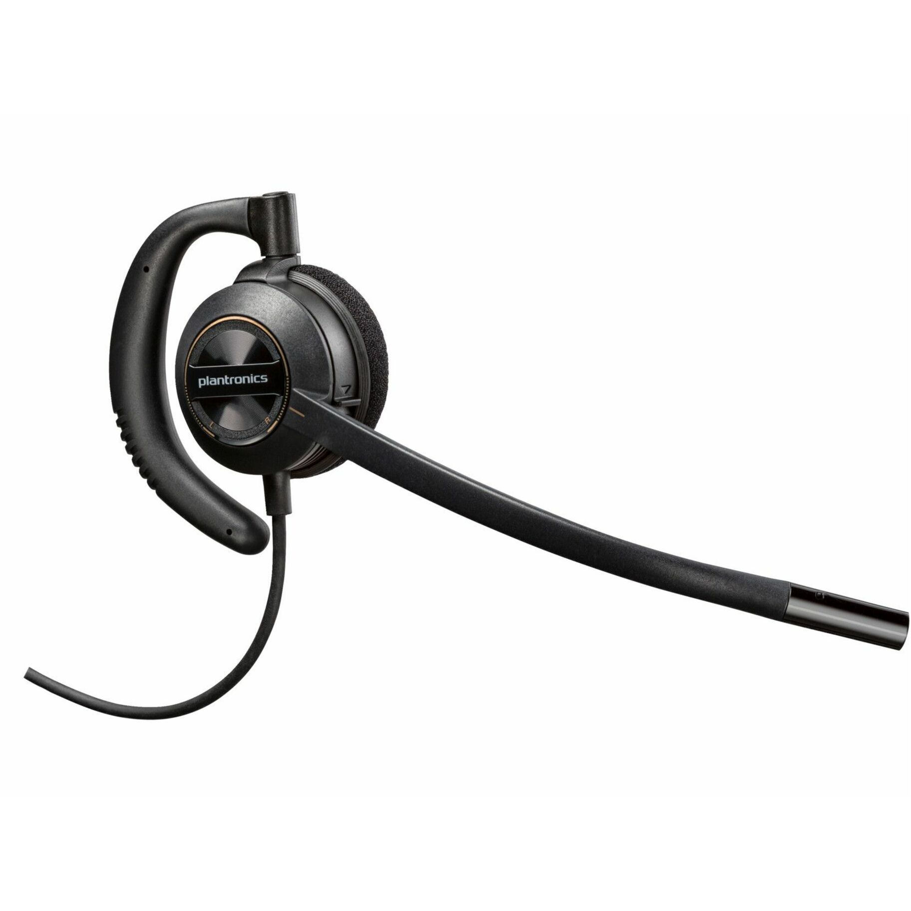 Poly EncorePro 530D with Quick Disconnect Discreet Digital Headset TAA - Mono - Quick Disconnect, USB - Wired - Over-the-ear - Monaural - Ear-cup - Noise Cancelling Microphone - Noise Canceling - Black