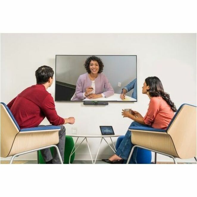 Poly Studio X52 All-In-One Video Bar with TC10 Controller Kit - For Video Conferencing, Meeting Room - Medium Room Size Supported - 3840 x 2160 Video (Live) - 3840 x 2160 Video (Content) - H.323, SIP - 4K - 4K UHD - 60 fps - H.264 AVC, H.264 High Profile, H.265, H.239 - G.719, G.722.1, G.722, G.711, G.728, G.729a - 1 x Network (RJ-45) - 1 x HDMI In - 2 x HDMI Out - USB - Wireless LAN — alternate image1