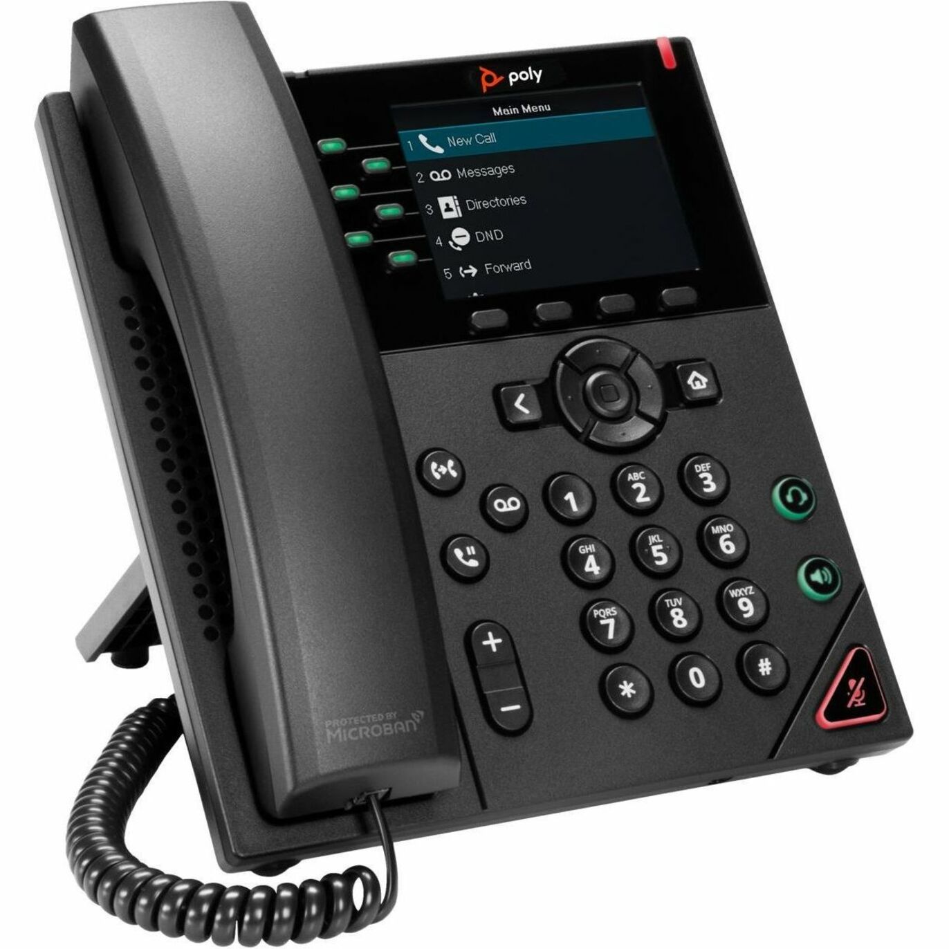 Poly VVX 350 6-Line IP Phone and PoE-enabled GSA/TAA - 24 x Total Line - VoIP - 3.5" LCD - 2 x Network (RJ-45) - PoE Ports — alternate image2