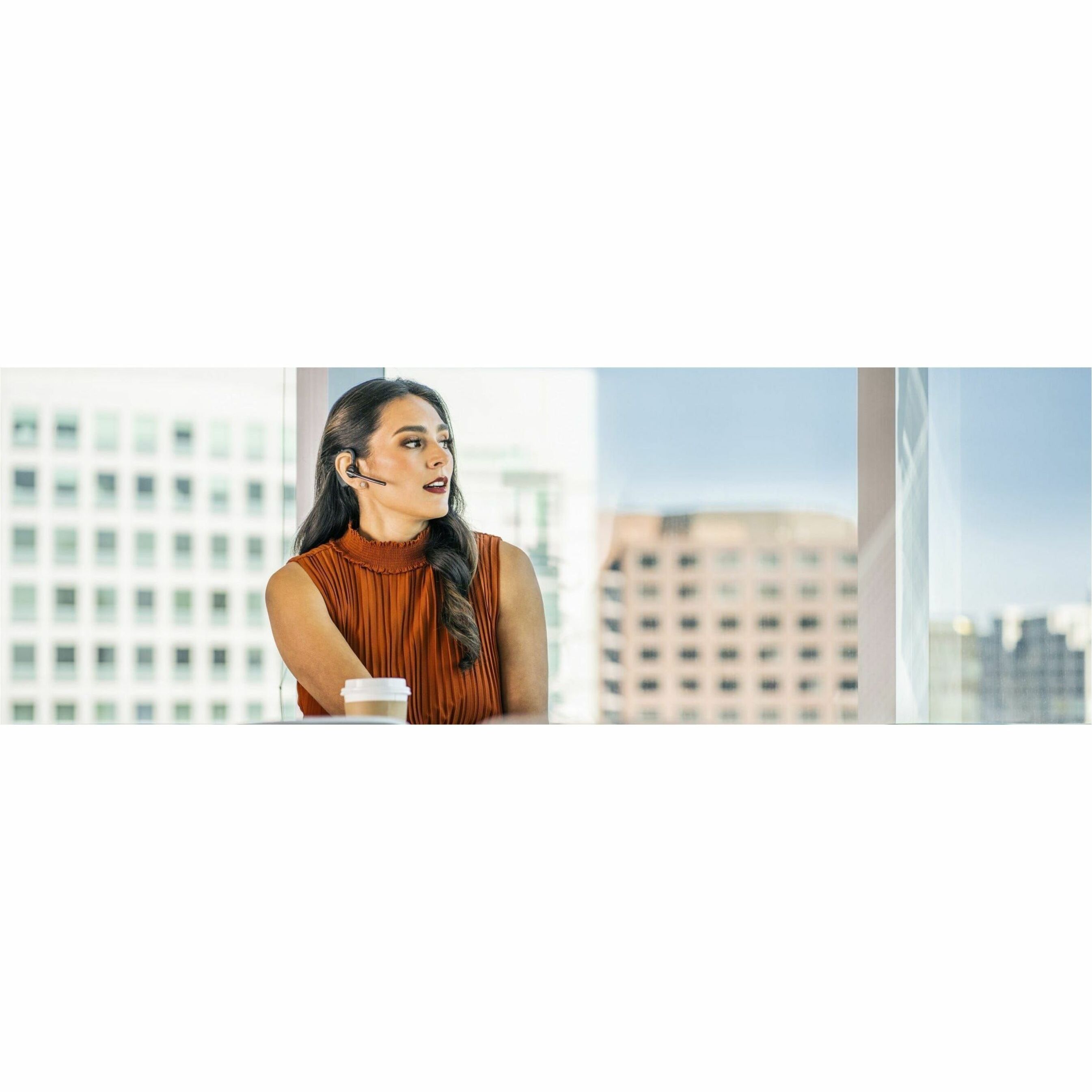 Poly Voyager 5200 UC Earset - Microsoft Teams Certification - Alexa - Mono - Wireless - Bluetooth - 98.4 ft - 16 Ohm - Earbud - Monaural - In-ear - MEMS Technology, Omni-directional, Noise Cancelling Microphone — life style