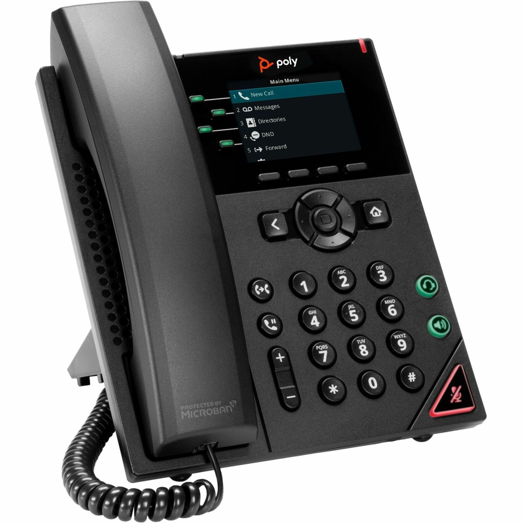 Poly VVX 250 4-Line IP Phone and PoE-enabled GSA/TAA - VoIP - 2.8" LCD - 2 x Network (RJ-45) - PoE Ports — alternate image2