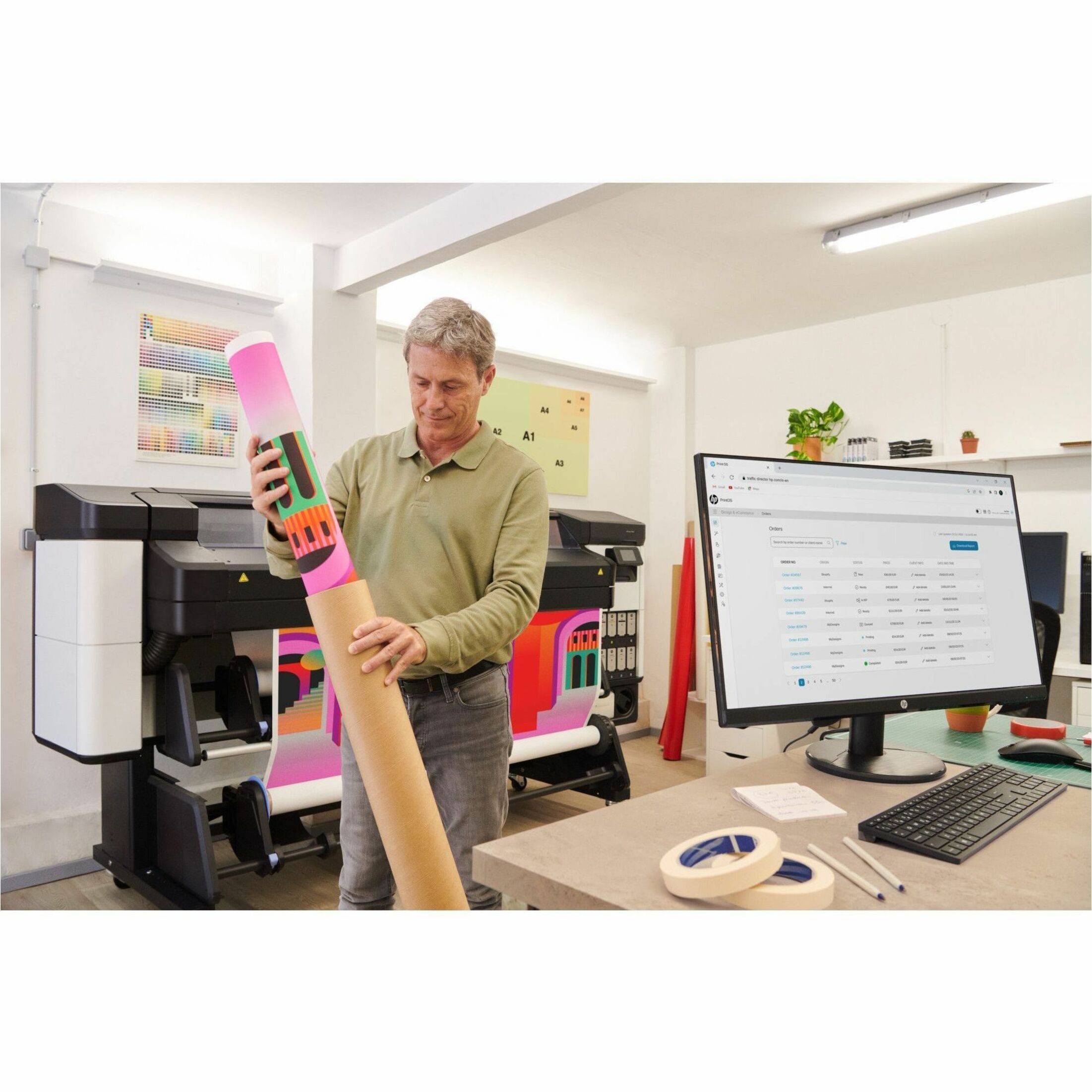 HP Latex 630 Inkjet Large Format Printer - Color - 8 Color(s) - 376.7 ft²/h Color Speed - 1200 x 1200 dpi - Ethernet - Plain Paper, Vinyl, Banner, Canvas, Adhesive Vinyl, Film, Synthetic Paper, Fabric, Mesh, Signage Media, Poster Paper, ... - Floor Standing Supported — alternate image12
