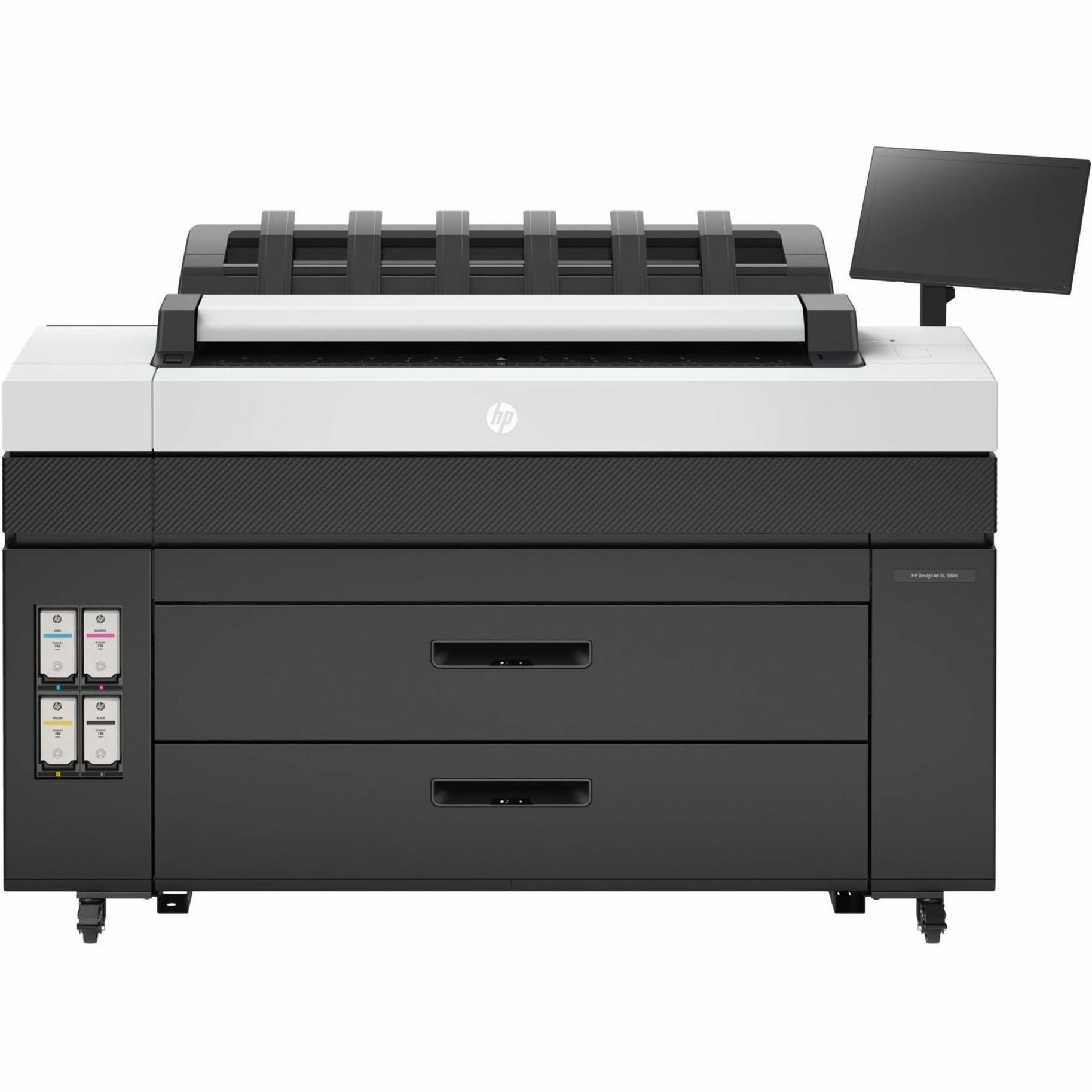 HP DesignJet XL 3800 Inkjet Large Format Printer - Includes Scanner, Copier, Printer - 2400 x 1200 dpi - USB - Ethernet - Sheetfed Scan — front