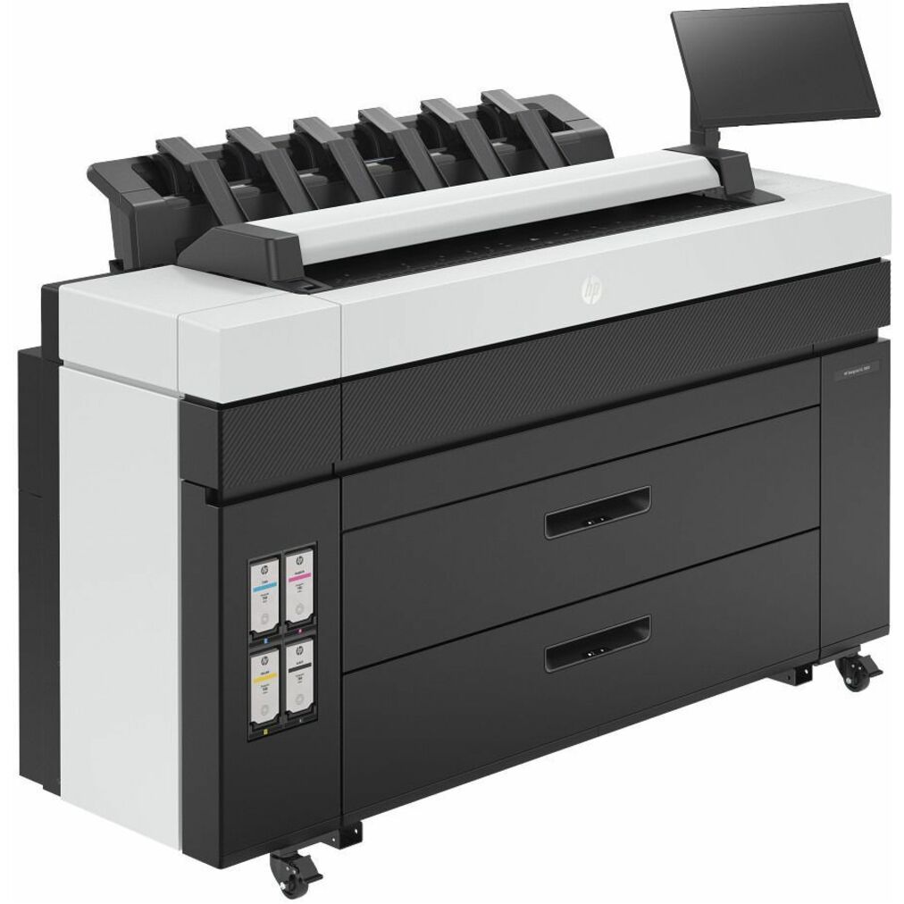 HP DesignJet XL 3800 A1 Inkjet Large Format Printer - Includes Scanner, Copier, Printer - 36" Print Width - Color - 4 Color(s) - 10 Second Color Speed - 2400 x 1200 dpi - 128 GB - USB - Ethernet - Sheetfed Color Scan - Sheetfed Color Copy - Plain Paper, Bond Paper, Recycled Paper, Bright White Inkjet Paper, Coated Paper, Matte Paper, Polypropylene, Technical Paper, Film, Backlit, Banner - Floor Standing Supported - HP GL/2, Adobe PDF 1.7, HP RTL, TIFF, JPEG, CALS/G4