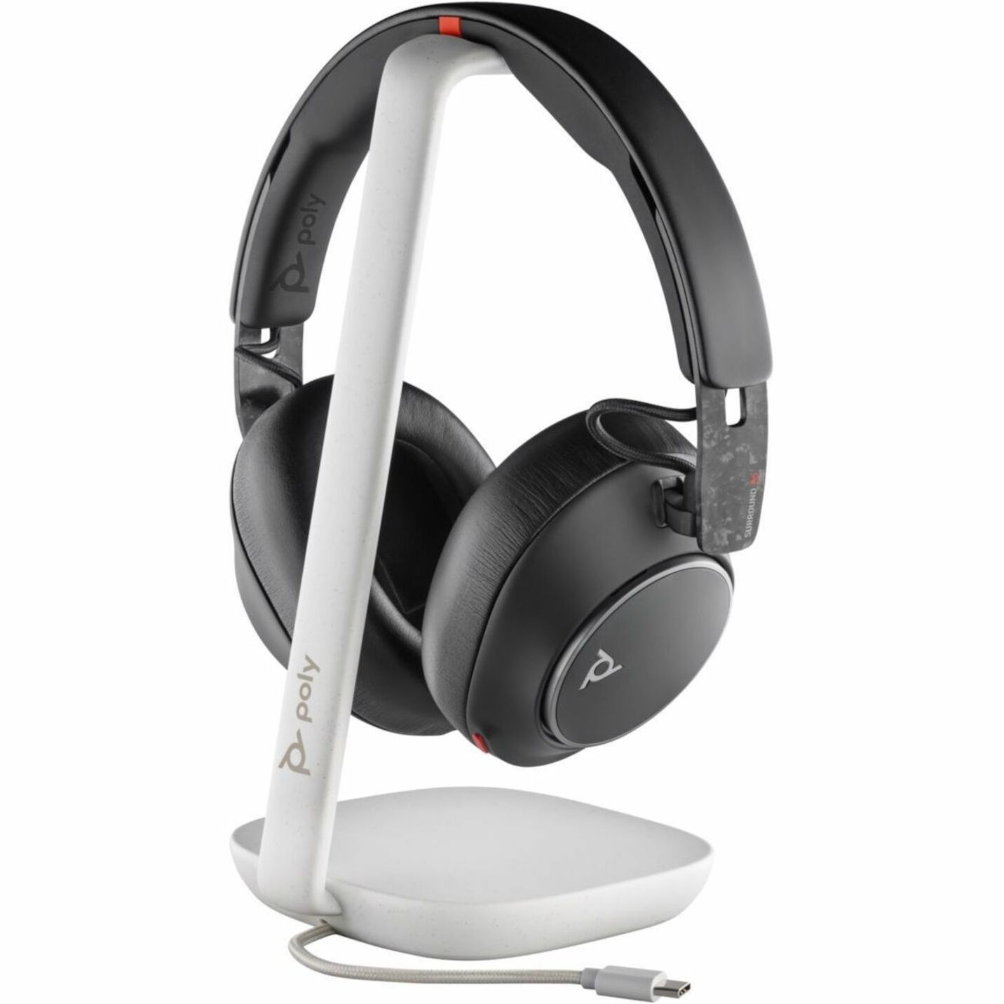 Poly Voyager Surround 85 UC Headset - Microsoft Teams Certification - Stereo - Mini-phone (3.5mm) - Wired/Wireless - Bluetooth - 98.4 ft - 20 Hz to 16 kHz - Over-the-head, Over-the-ear - Binaural - Ear-cup - Noise Canceling - Black — alternate image5