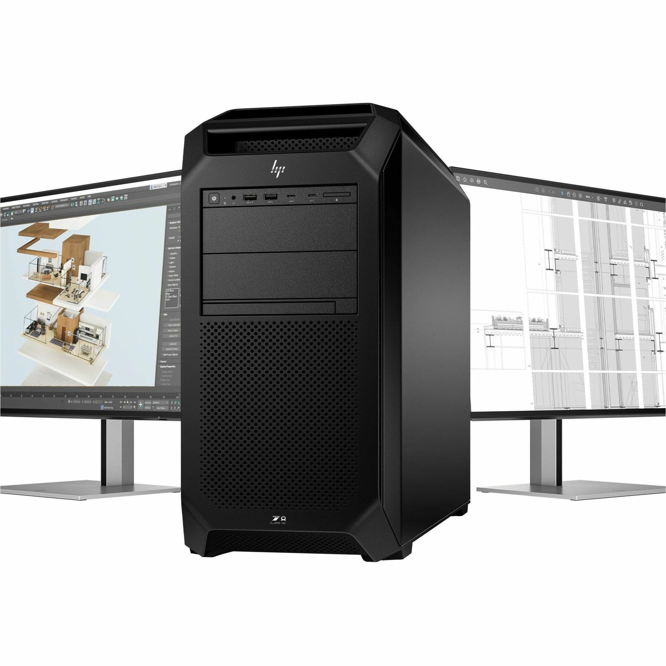 HP Z8 Fury G5 Workstation - 1 Xeon w7-3465X - 2 TB - 12 TB HDD - 4 TB SSD - Tower - Black - Intel W790 Chip - Windows 11 Pro - 48 GB Graphics - Serial ATA/600, NVMe Controller - 0, 1, 5, 10 RAID Levels - Gigabit Ethernet — alternate image5