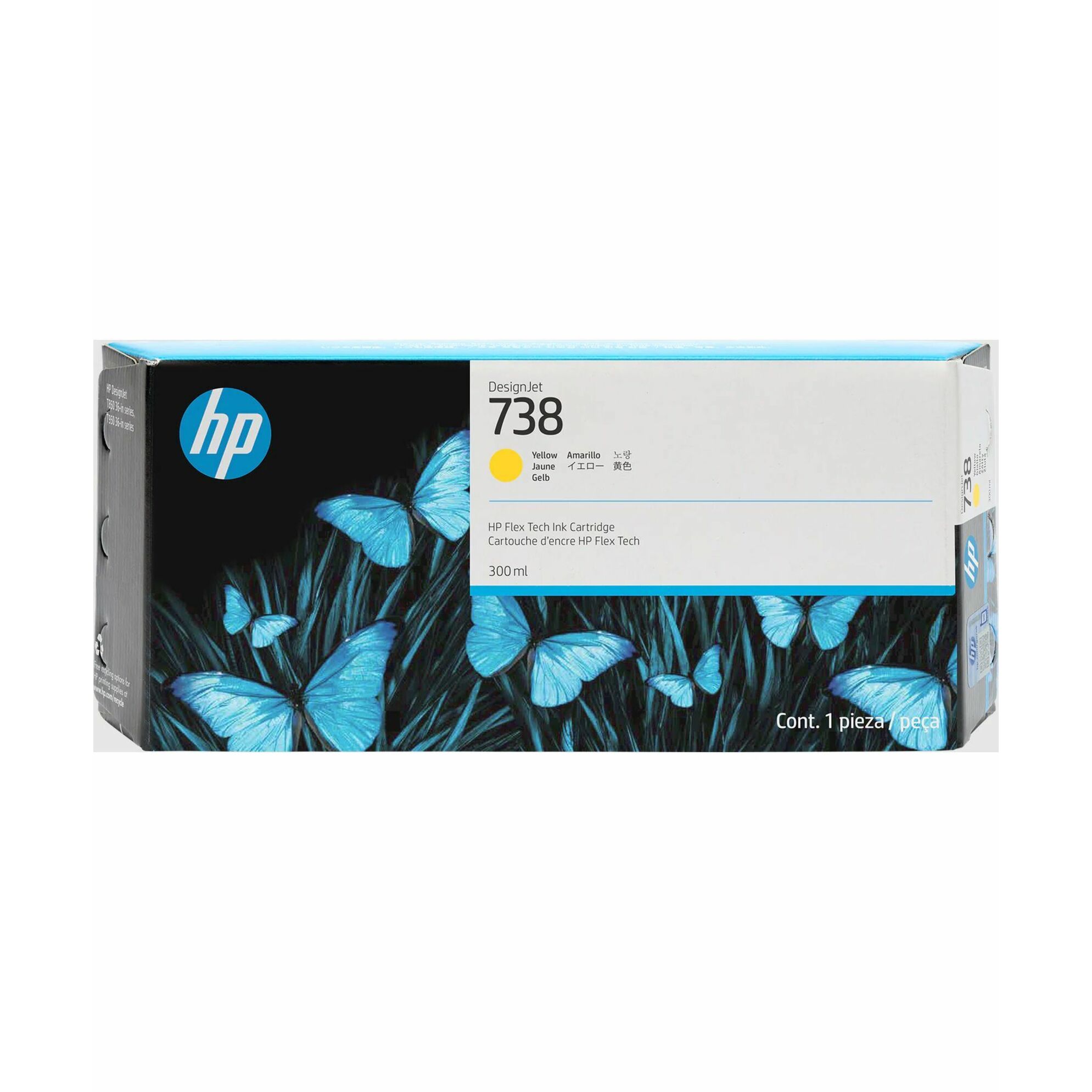 HP 738 Original Inkjet Ink Cartridge - Yellow - 1 Each - 300 mL