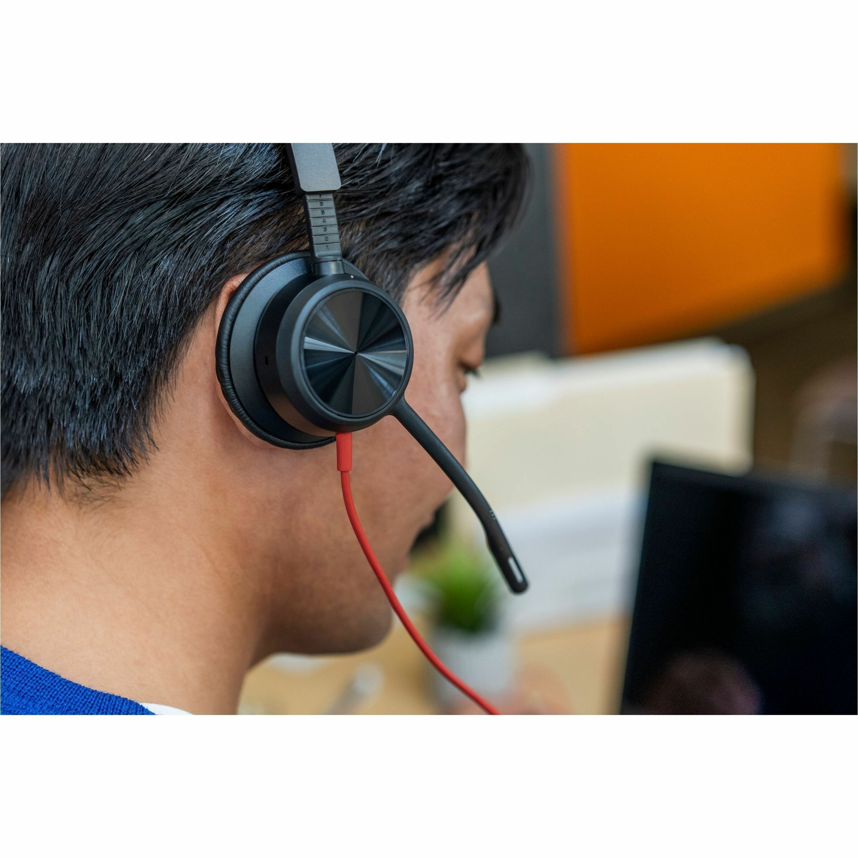 Poly Blackwire 8225 Stereo Microsoft Teams Certified USB-C Headset + USB-C/A Adapter - Microsoft Teams Certification - Stereo - USB Type C - Wired - 32 Ohm - 20 Hz to 20 kHz - On-ear, Over-the-head - Binaural - Supra-aural - 7.10 ft Cable - Omni-directional, Noise Cancelling Microphone - Noise Canceling - Black — alternate image2