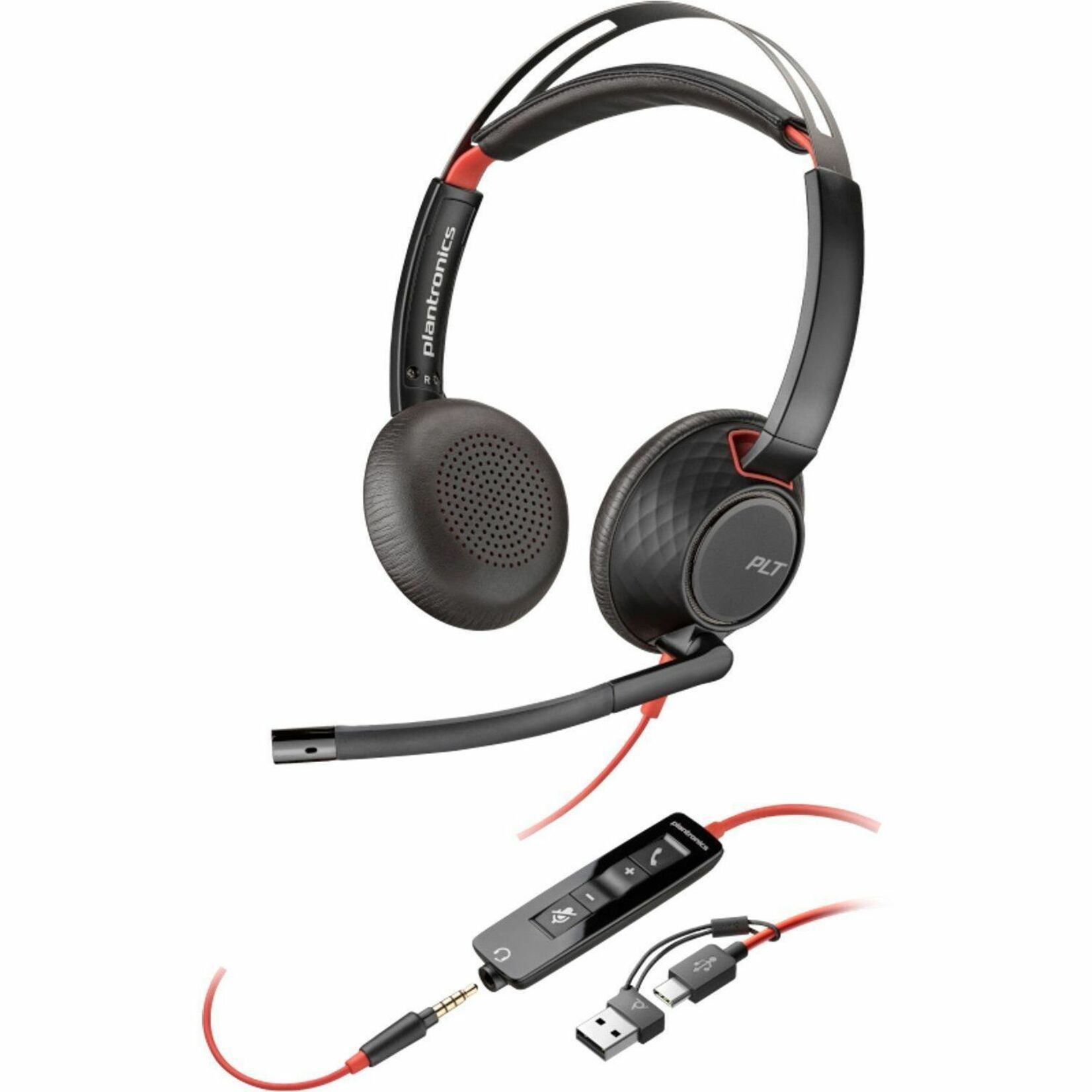 Poly Blackwire 5220 Stereo Headset w/ USB-C/A Adapter