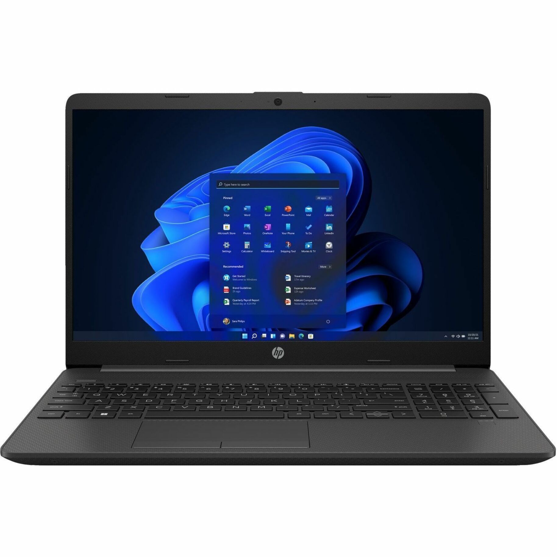 HP 250 G8 15.6" Notebook - HD - Intel Core i5 11th Gen i5-1135G7 - 8 GB - 256 GB SSD - Dark Ash Silver - Intel Chip - 1366 x 768 - Windows 11 Pro - Intel Iris Xe Graphics - Front Camera/Webcam - IEEE 802.11a/b/g/n/ac Wireless LAN Standard — frontmaximum