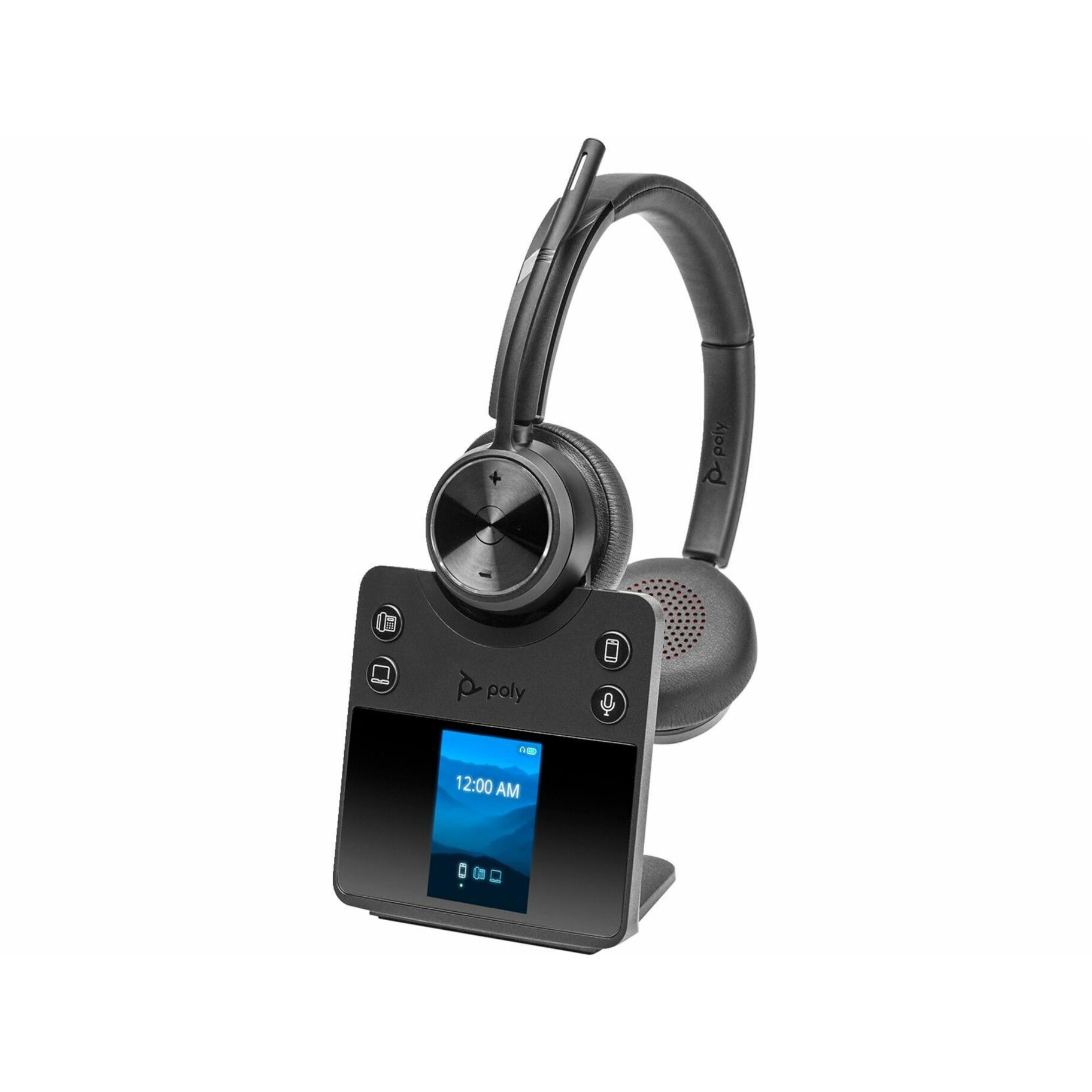 Poly Poly Savi 7420 Office Stereo DECT 1920-1930 MHz Headset - Stereo - Wireless - Bluetooth/DECT 6.0 - 590 ft - 20 Hz to 20 kHz - Over-the-head, On-ear - Binaural - Noise Cancelling Microphone - Black