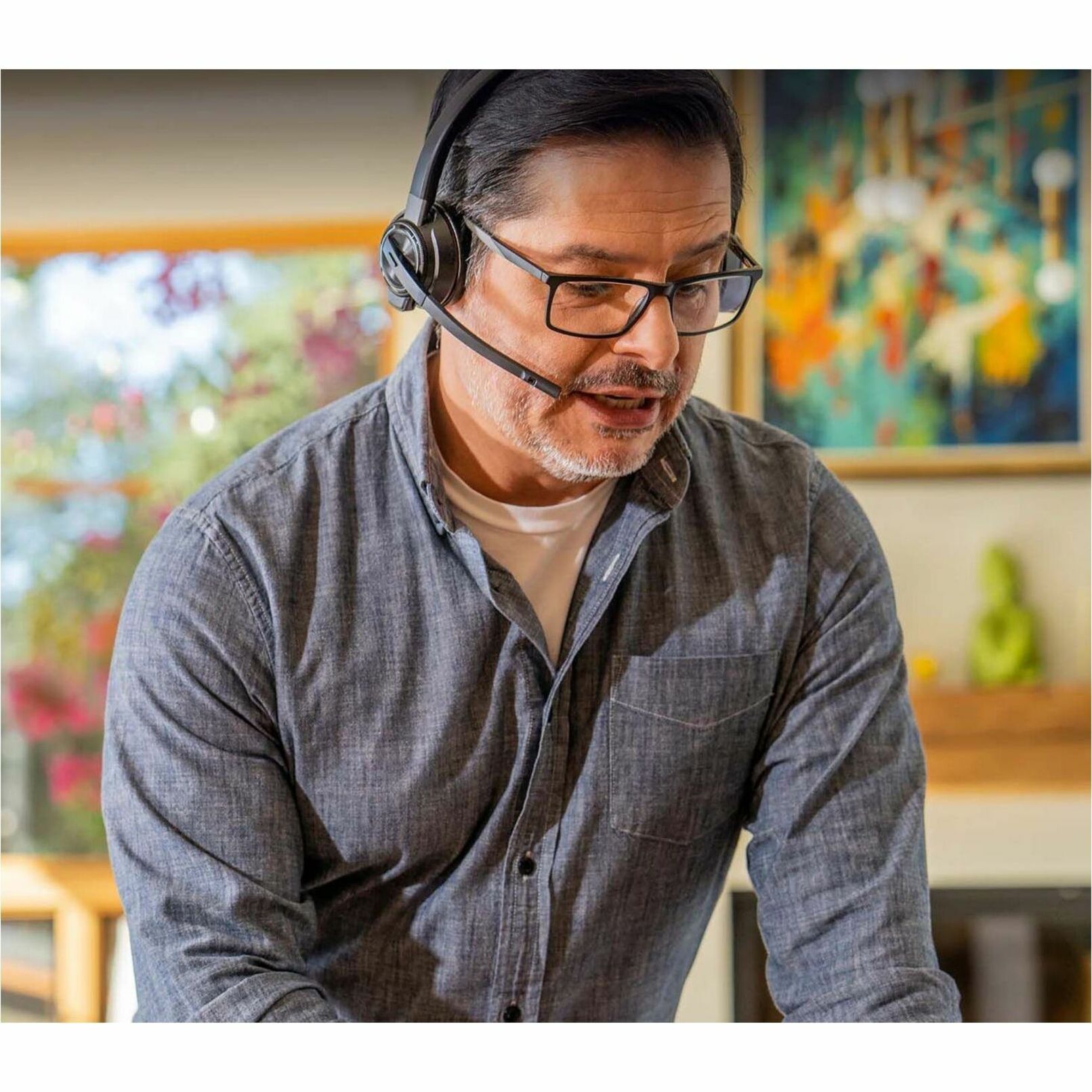 Poly Savi 8410 Office Monaural DECT 1920-1930 MHz Headset - Mono - Wireless - Bluetooth/DECT - 590.6 ft - 32 Ohm - Over-the-head, On-ear - Monaural - Supra-aural - Noise Cancelling Microphone - Noise Canceling - Black — life style