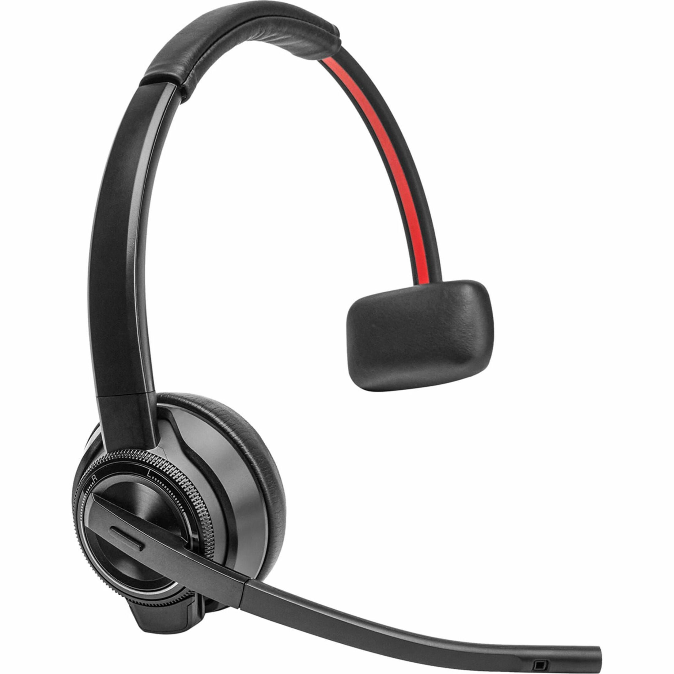 Poly Savi 8410 Office Monaural DECT 1920-1930 MHz Headset - Mono - Wireless - Bluetooth/DECT - 590.6 ft - 32 Ohm - Over-the-head, On-ear - Monaural - Supra-aural - Noise Cancelling Microphone - Noise Canceling - Black