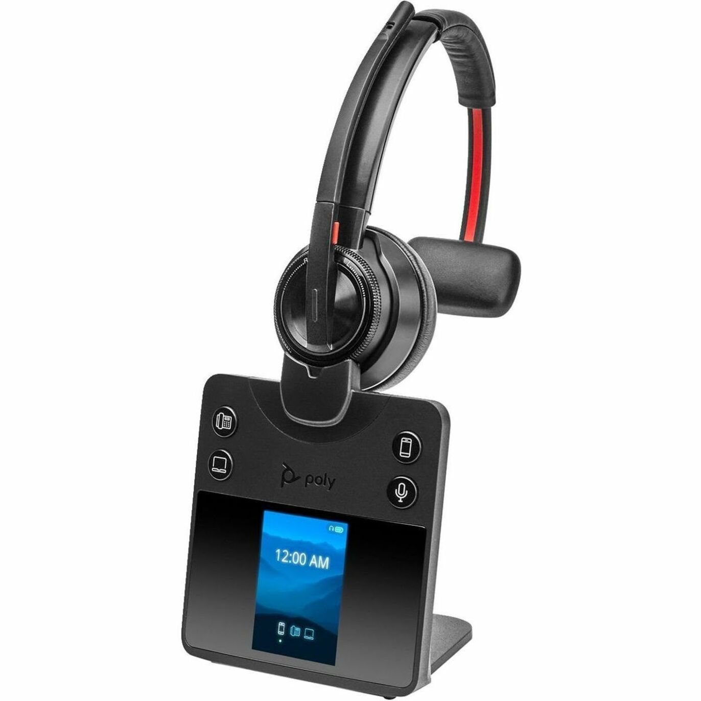 Poly Savi 8410 Office Monaural DECT 1920-1930 MHz Headset - Mono - Wireless - Bluetooth/DECT - 590.6 ft - 32 Ohm - Over-the-head, On-ear - Monaural - Supra-aural - Noise Cancelling Microphone - Noise Canceling - Black — rightmaximum