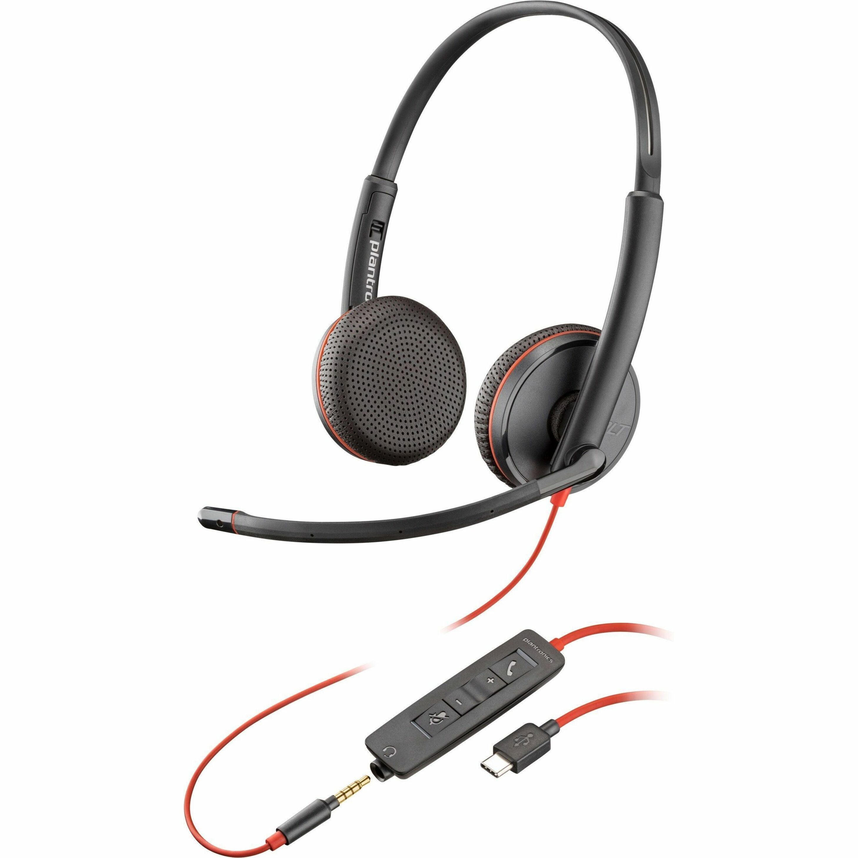 Poly Blackwire C3225 Stereo USB-C Headset TAA (Bulk)