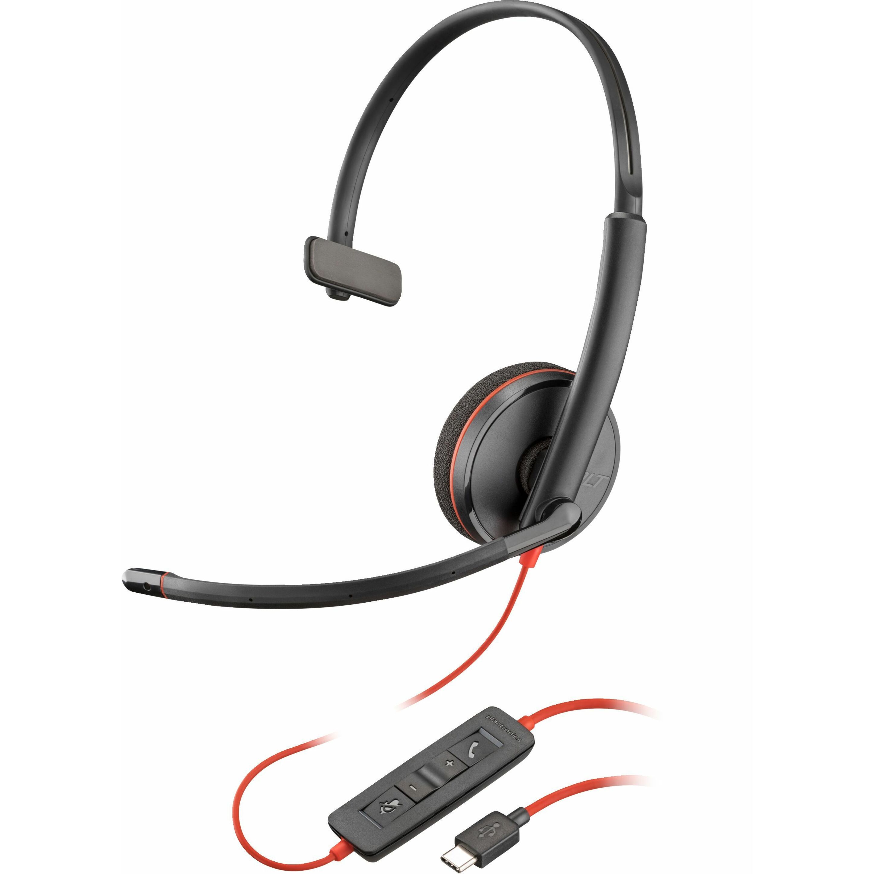 Poly Blackwire 3210 Monaural USB-C Headset TAA (Bulk) - Mono - USB Type C - Wired - 32 Ohm - Over-the-head, On-ear - Monaural - Supra-aural - 5.28 ft Cable - Omni-directional Microphone - Noise Canceling - Black - TAA Compliant