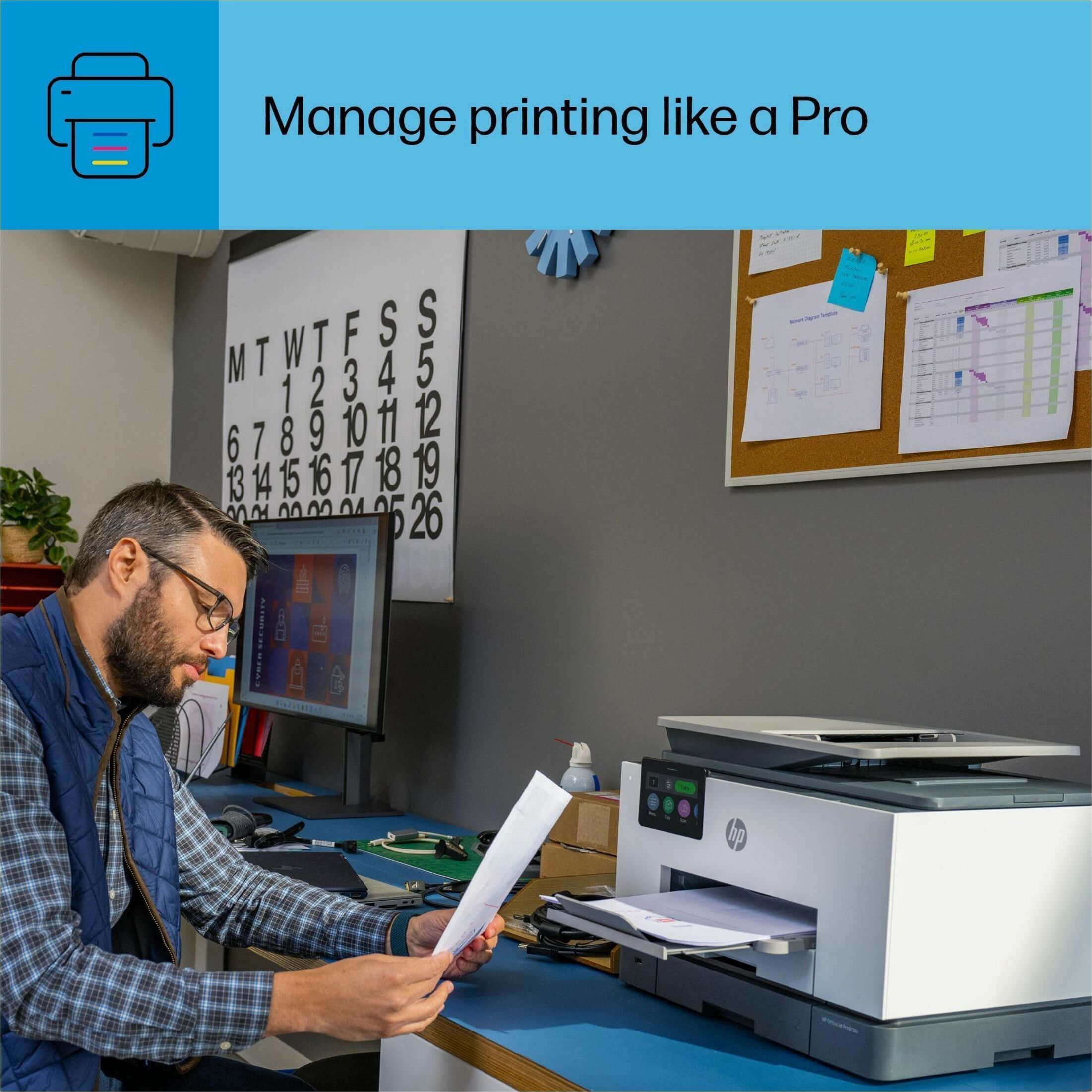 HP Officejet Pro 9130b Wired & Wireless Inkjet Multifunction Printer - Color - Cement - Copier/Fax/Printer/Scanner - 4800 x 1200 dpi Print - Automatic Duplex Print - Up to 30000 Pages Monthly - Flatbed, ADF Scanner - 1200 dpi Optical Scan - Color Fax - Ethernet - Wireless LAN - Apple AirPrint, Wi-Fi Direct, Mopria - USB - For Plain Paper Print — alternate image1