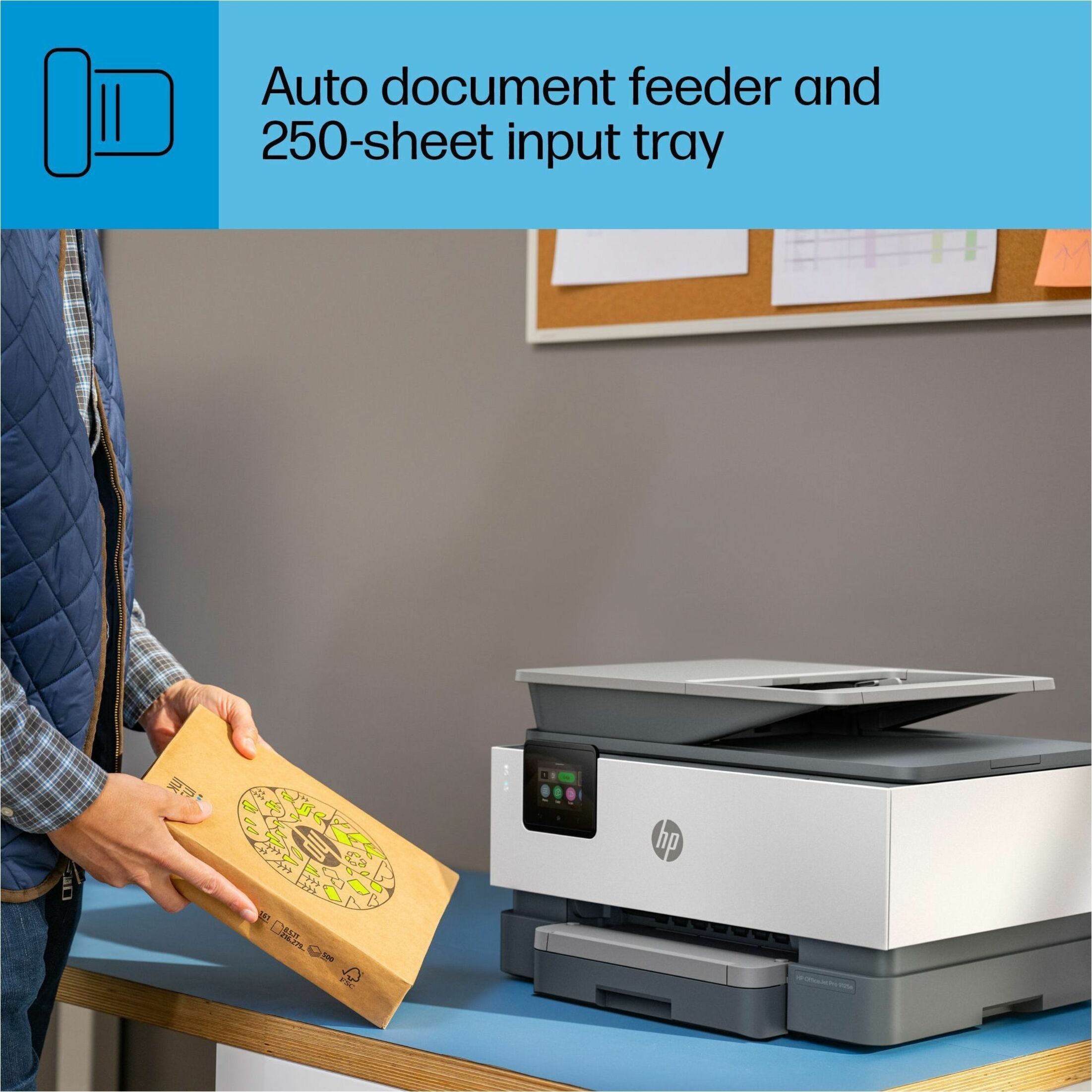 HP Officejet Pro 9125e Wired & Wireless Inkjet Multifunction Printer - Copier/Fax/Printer/Scanner - 1200 x 1200 dpi Print - Automatic Duplex Print - Up to 25000 Pages Monthly - Ethernet - Wireless LAN - Apple AirPrint, ChromeOS, HP Smart App, Wi-Fi Direct, Mopria - USB - For Plain Paper Print — alternate image11