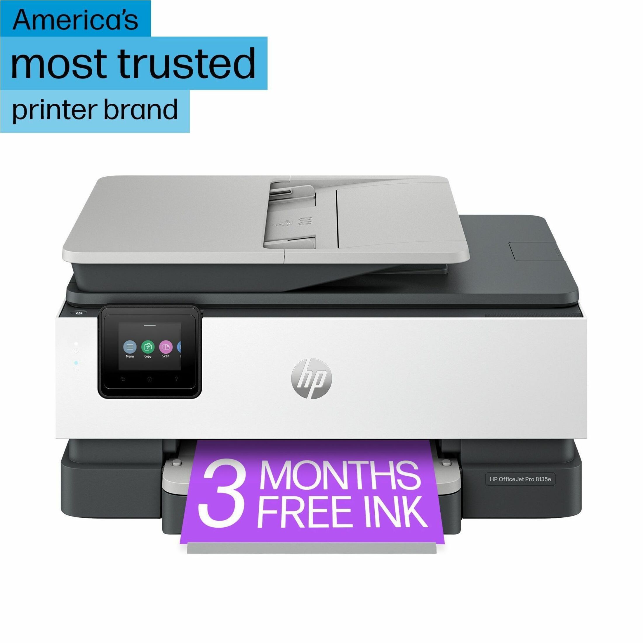 HP Officejet Pro 8135e Wired & Wireless Inkjet Multifunction Printer - Copier/Fax/Printer/Scanner - 1200 x 1200 dpi Print - Automatic Duplex Print - Up to 20000 Pages Monthly - Ethernet - Wireless LAN - Apple AirPrint, ChromeOS, HP Smart App, Wi-Fi Direct, Mopria - USB - For Plain Paper Print — alternate image12