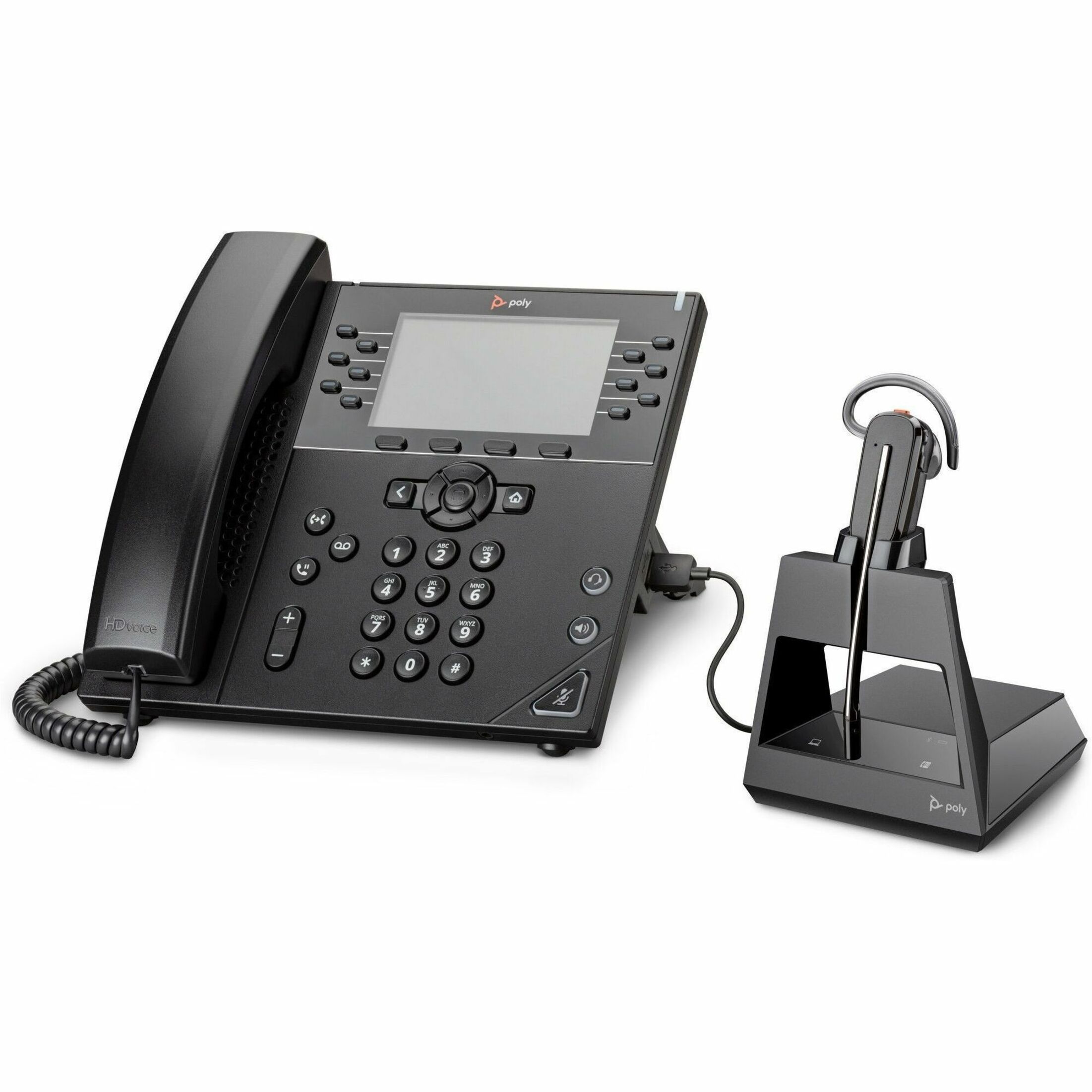 Poly Voyager 4245 Office Headset - Mono - Wireless - Bluetooth - 328 ft - 20 Hz to 20 kHz - On-ear - Monaural - Supra-aural - Noise Cancelling Microphone — alternate image1