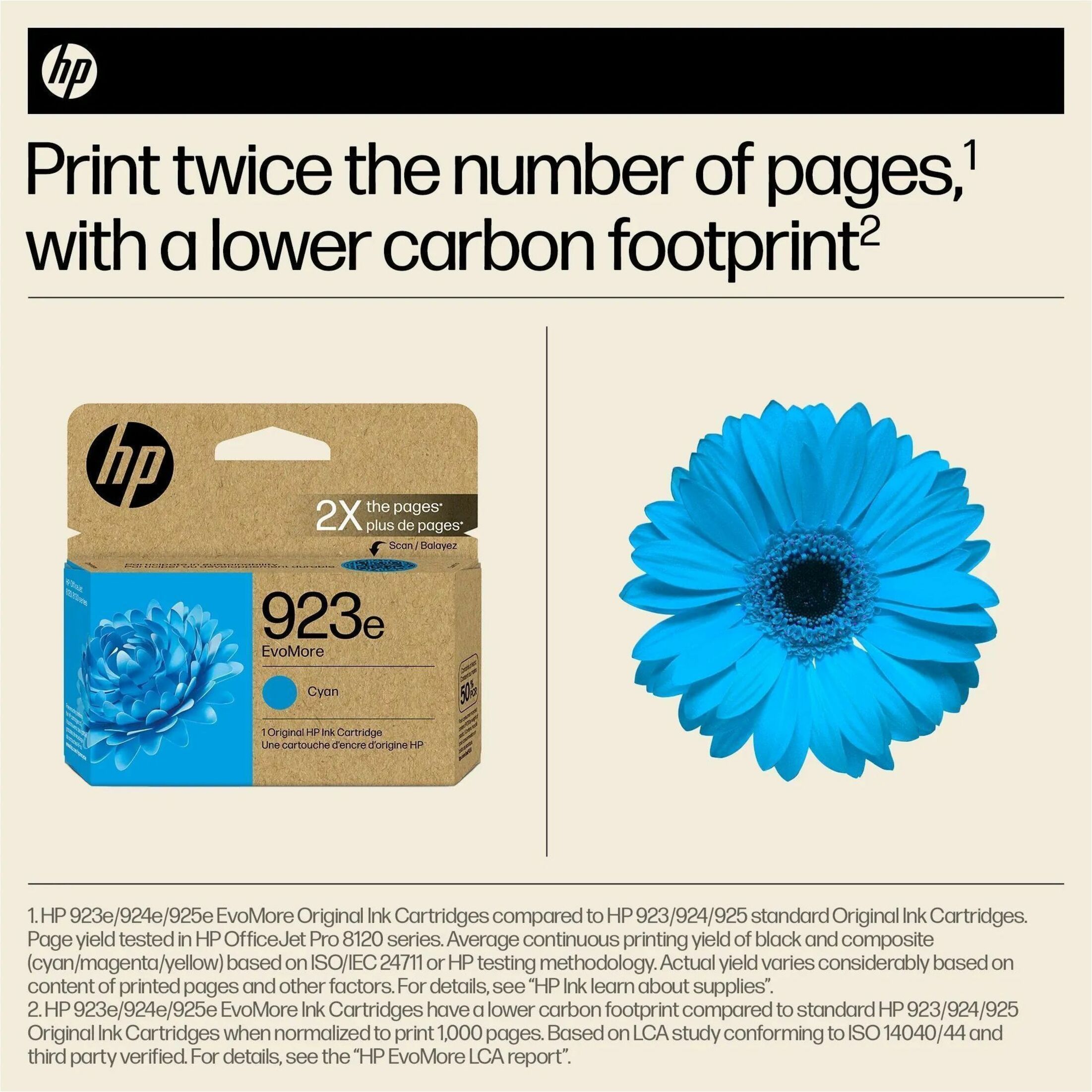 HP EvoMore 923E Original Inkjet Ink Cartridge - Cyan - 1 Each - 800 pages — alternate image3