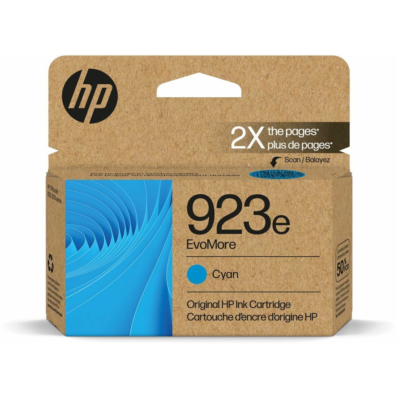 HP EvoMore 923E Original Inkjet Ink Cartridge - Cyan - 1 Each - 800 pages