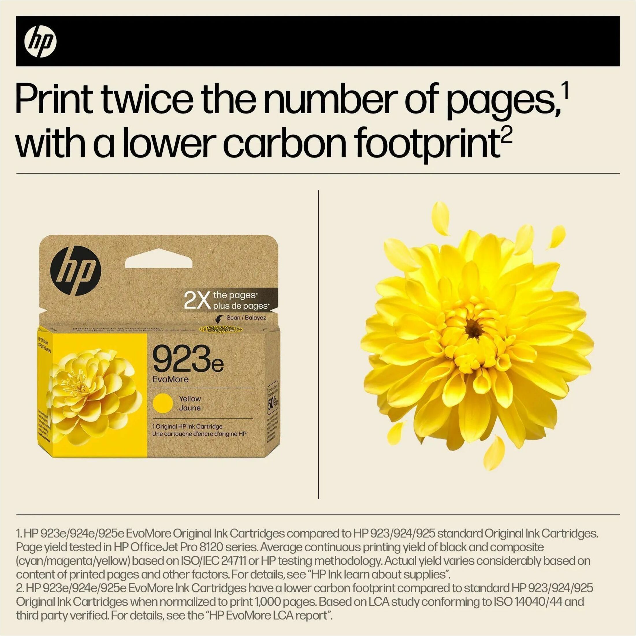 HP EvoMore 923e Original High Yield Inkjet Ink Cartridge - Yellow - 1 Each - 800 Pages — alternate image2