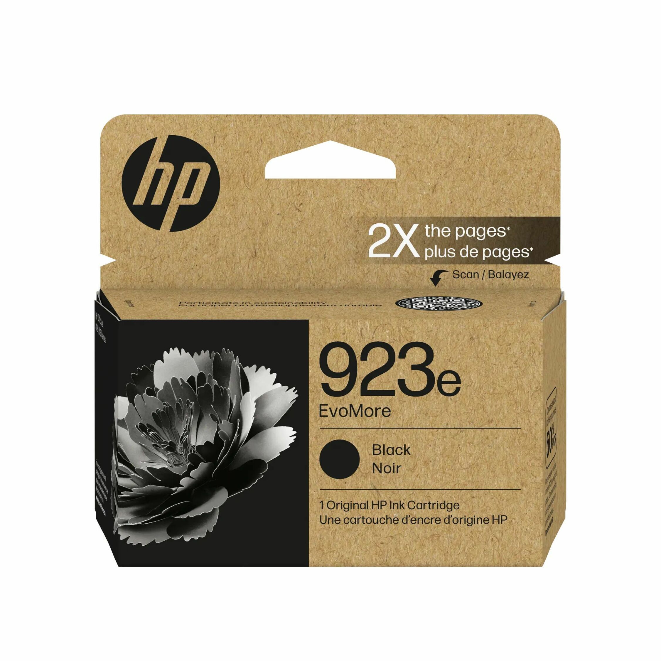 HP EvoMore 923e Original High Yield Inkjet Ink Cartridge - Black - 1 Each - 1000 Pages