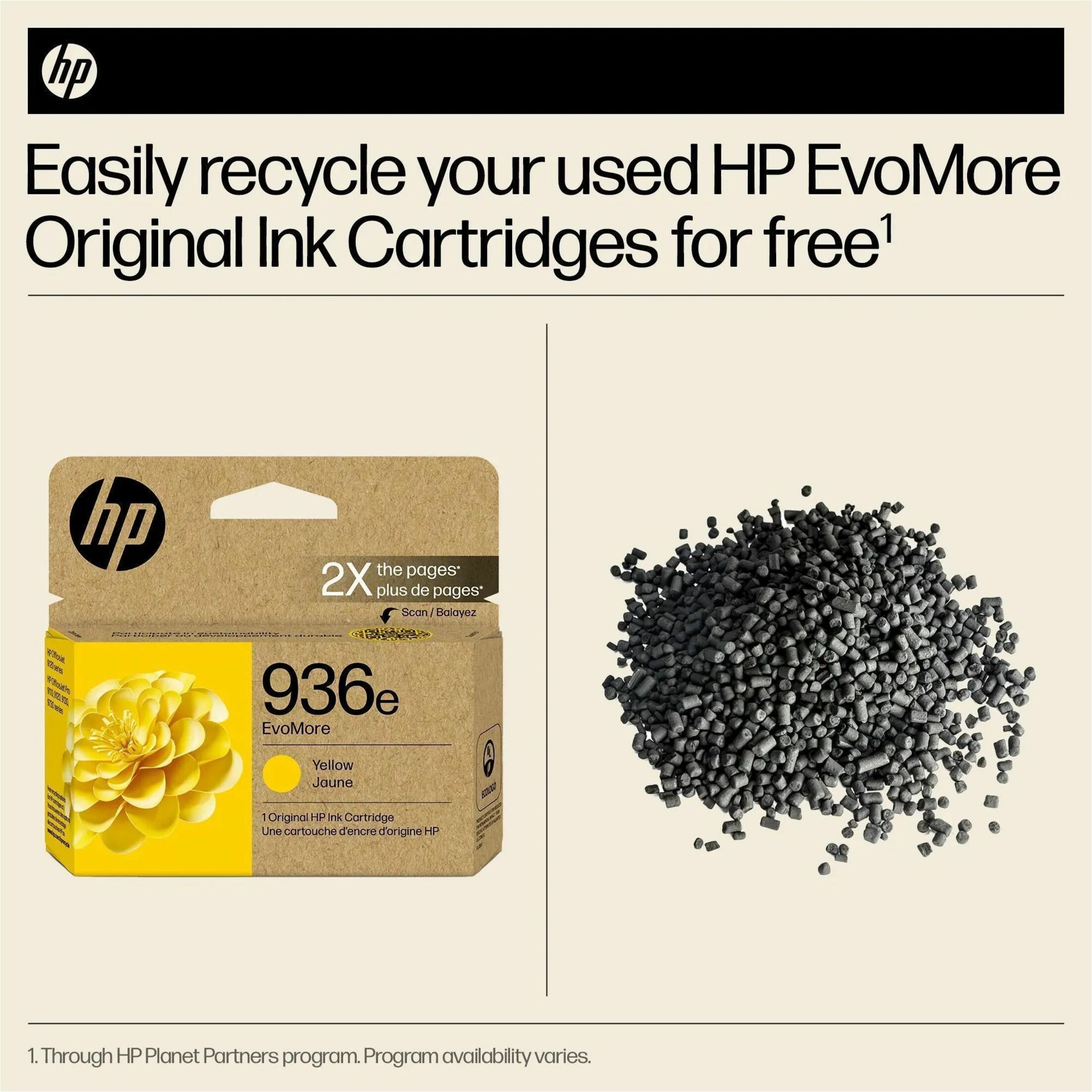 HP EvoMore 936e Original High Yield Inkjet Ink Cartridge - Yellow - 1 Each - 1650 Pages — alternate image3