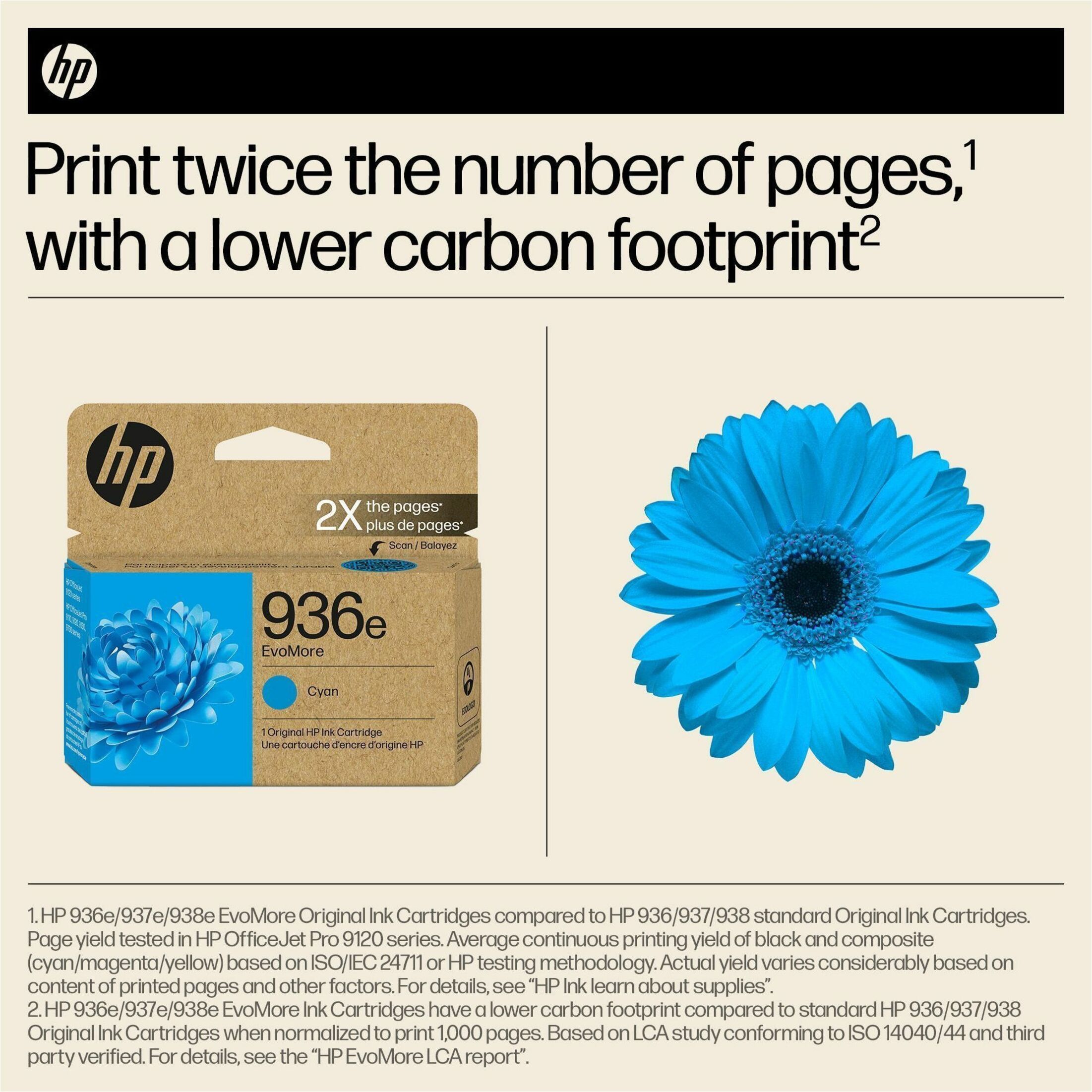 HP EvoMore 936e Original High Yield Inkjet Ink Cartridge - Cyan - 1 Each - 1650 Pages — alternate image2