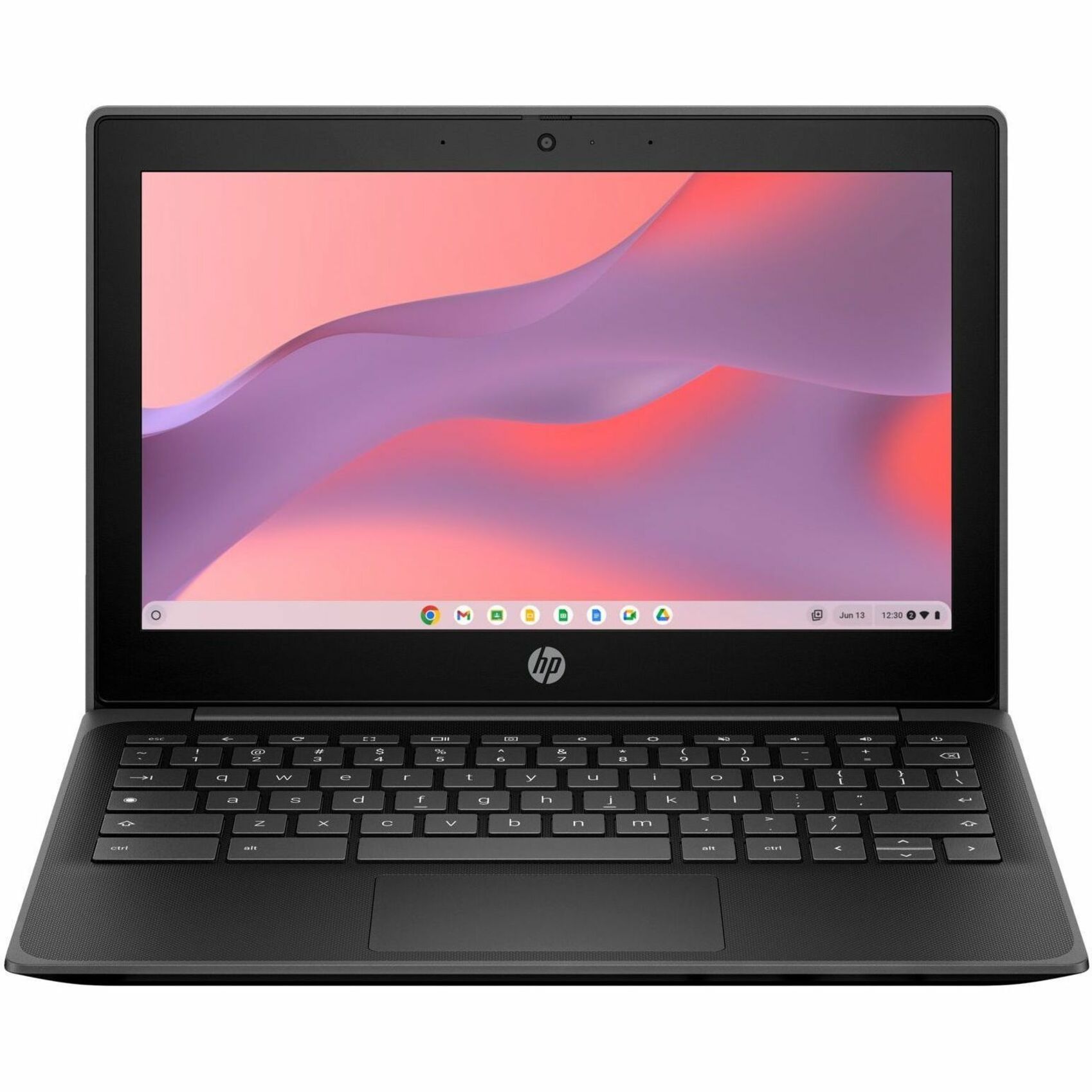 HP Fortis G10 11.6" Touchscreen Chromebook - HD - Intel N-Series N100 - 8 GB - 64 GB Flash Memory - English Keyboard - Jack Black - Smart Buy - Intel Chip - 1366 x 768 - ChromeOS - Intel UHD Graphics - In-plane Switching (IPS) Technology - IEEE 802.11ax Wireless LAN Standard — front