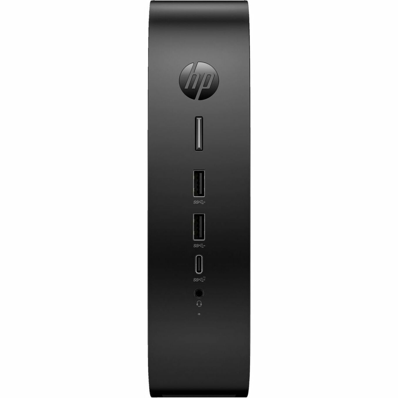 HP Elite t755 Thin Client Ryzen V2546 Hexa-core (6 Core) 3 GHz - TAA Compliant - AMD Chip - 8 GB RAM DDR4 SDRAM - DDR4-3200/PC4-25600 - 64 GB Flash - Gigabit Ethernet - Windows 10 IoT Enterprise LTSC 2021 - IEEE 802.11ax - Bluetooth 5.3 - DisplayPort - Network (RJ-45) - 7 Total USB Port(s) - 2 USB 2.0 Port(s) - USB Type-C - 90 W — front