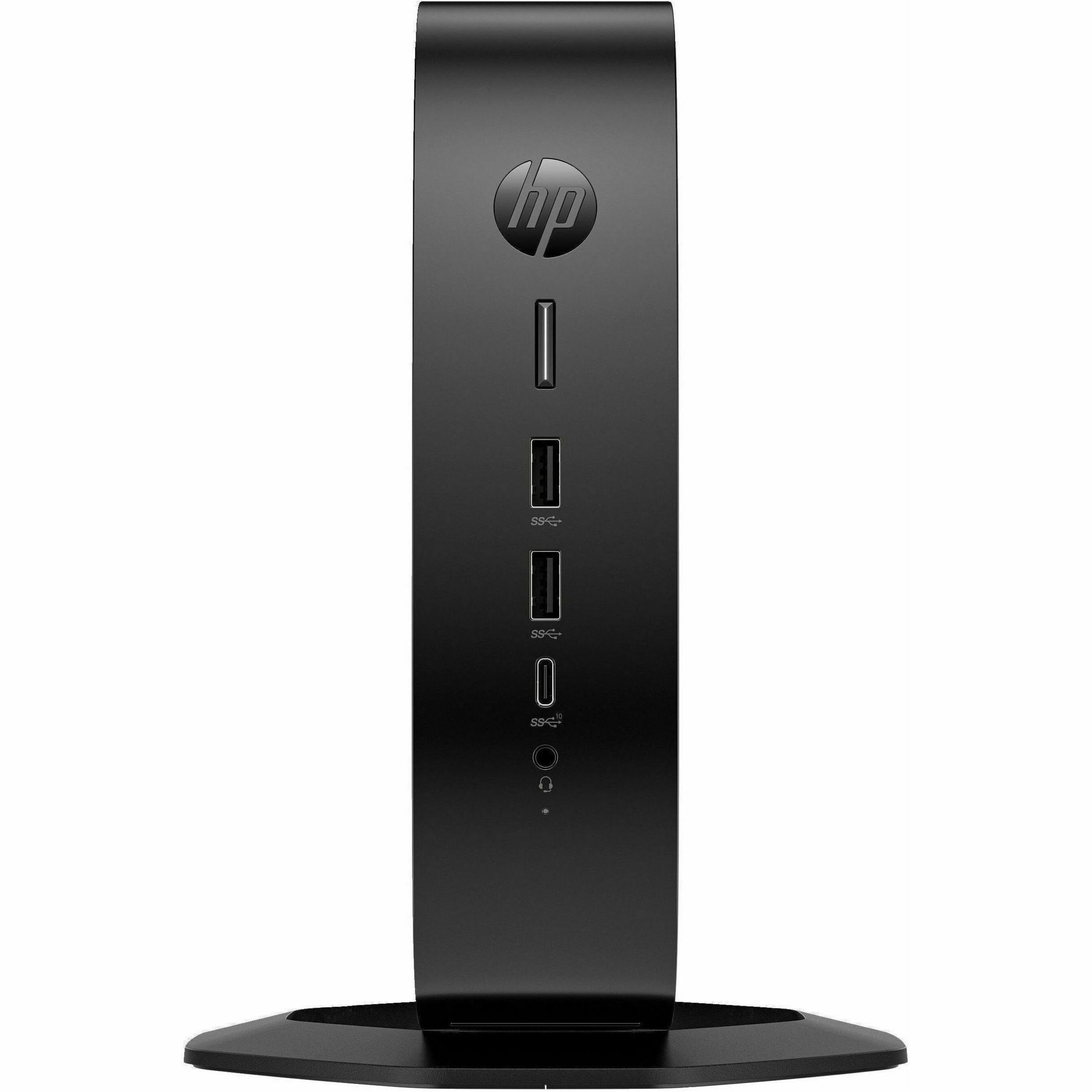 HP Elite t755 Thin Client Ryzen V2546 Hexa-core (6 Core) 3 GHz - Black - TAA Compliant - AMD Chip - 8 GB RAM DDR4 SDRAM - DDR4-3200/PC4-25600 - 32 GB Flash - Gigabit Ethernet - HP Smart Zero - DisplayPort - Network (RJ-45) - 7 Total USB Port(s) - 2 USB 2.0 Port(s) - USB Type-C - 90 W — alternate image1
