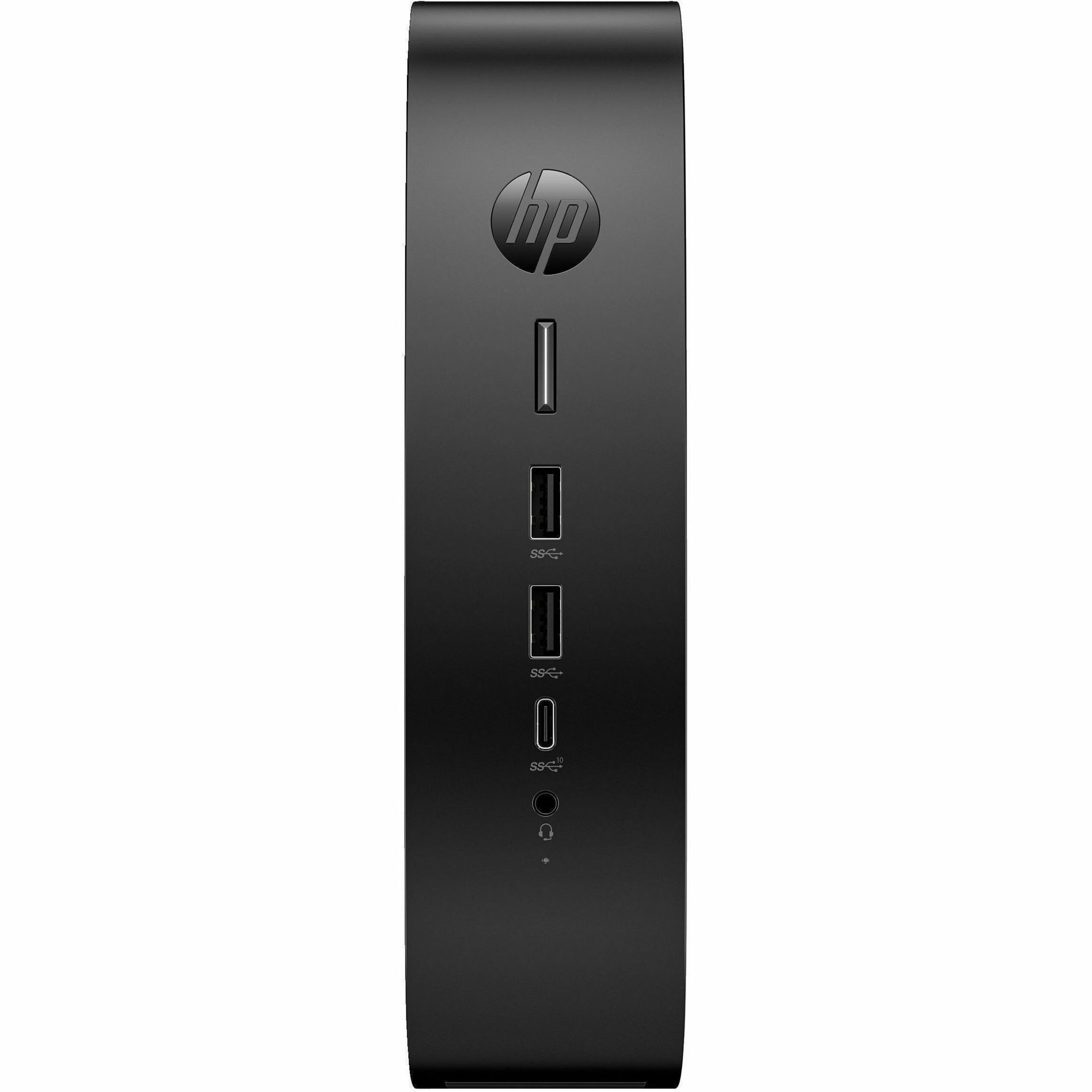 HP Elite t755 Thin Client Ryzen V2546 Hexa-core (6 Core) 3 GHz - Black - TAA Compliant - AMD Chip - 8 GB RAM DDR4 SDRAM - DDR4-3200/PC4-25600 - 32 GB Flash - Gigabit Ethernet - HP Smart Zero - DisplayPort - Network (RJ-45) - 7 Total USB Port(s) - 2 USB 2.0 Port(s) - USB Type-C - 90 W