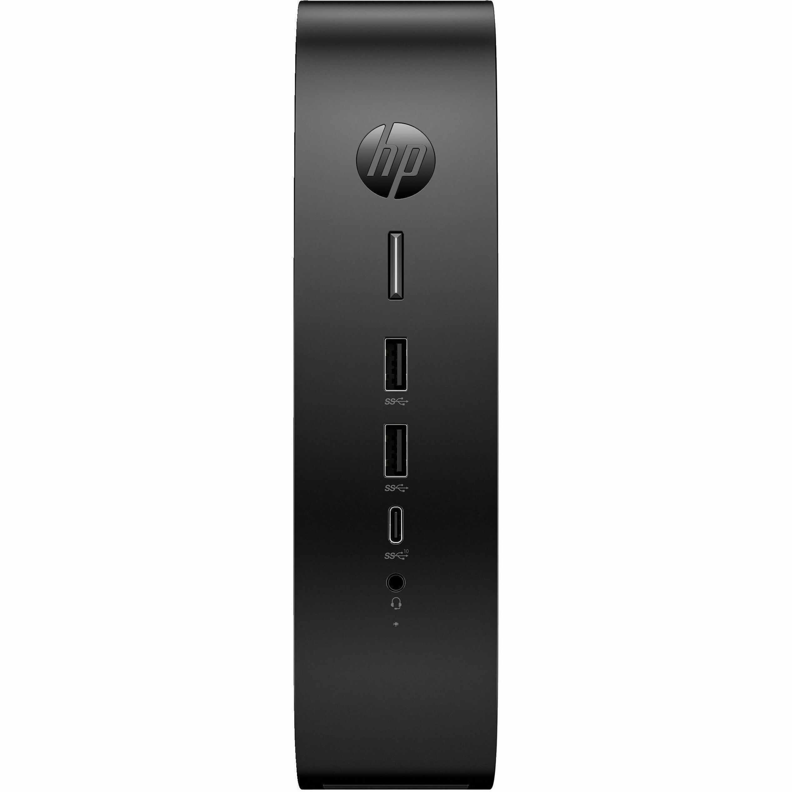 HP Elite t755 Thin Client Ryzen V2546 Hexa-core (6 Core) 3 GHz - Black - TAA Compliant - AMD Chip - 8 GB RAM DDR4 SDRAM - DDR4-3200/PC4-25600 - 32 GB Flash - Gigabit Ethernet - HP Smart Zero - DisplayPort - Network (RJ-45) - 7 Total USB Port(s) - 2 USB 2.0 Port(s) - USB Type-C - 90 W
