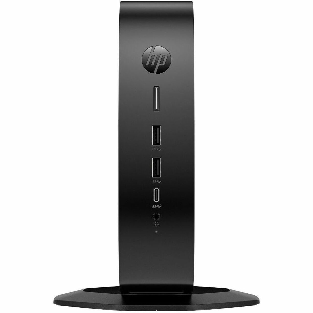 HP Elite t755 Thin Client - AMD Ryzen Embedded V2546 Hexa-core (6 Core) 3 GHz - TAA Compliant - AMD Chip - 8 GB RAM DDR4 SDRAM - DDR4-3200/PC4-25600 - 32 GB Flash - AMD - Gigabit Ethernet - HP ThinPro - DisplayPort - Network (RJ-45) - 7 Total USB Port(s) - 2 USB 2.0 Port(s) - USB Type-C - 90 W — front