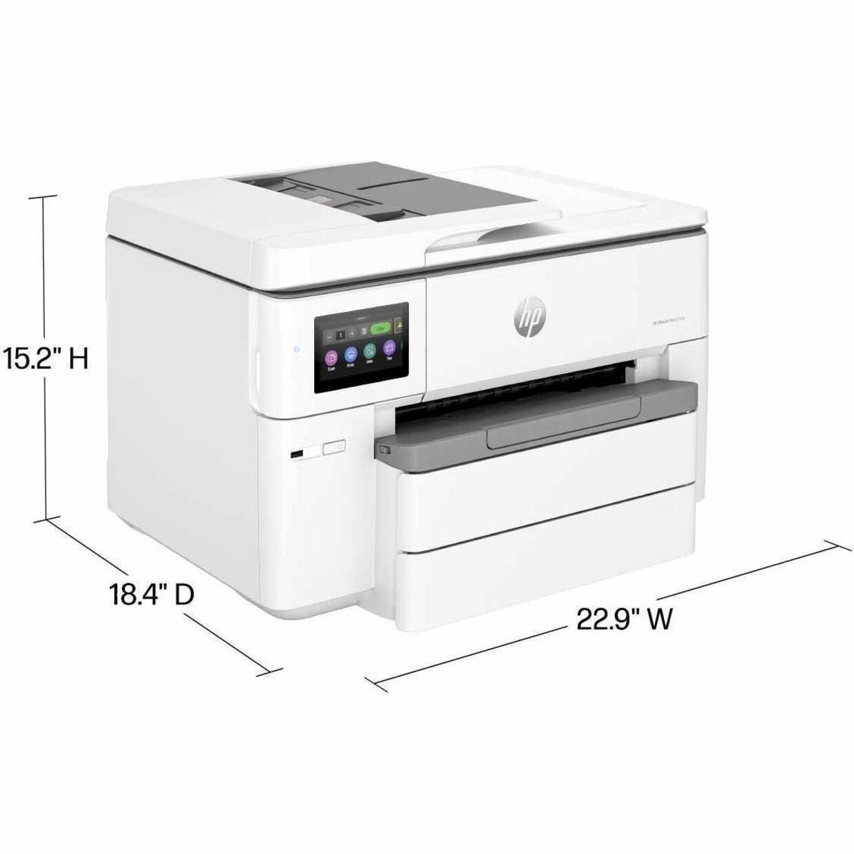 HP Officejet Pro 9730e Wired & Wireless Inkjet Multifunction Printer - Color - Copier/Printer/Scanner - 4800 x 1200 dpi Print - Automatic Duplex Print - Up to 30000 Pages Monthly - Color Flatbed, ADF, CIS Scanner - 1200 dpi Optical Scan - Ethernet - Wireless LAN - Apple AirPrint, Mopria, HP Smart App, ChromeOS, Wi-Fi Direct - USB - For Plain Paper Print — alternate image5