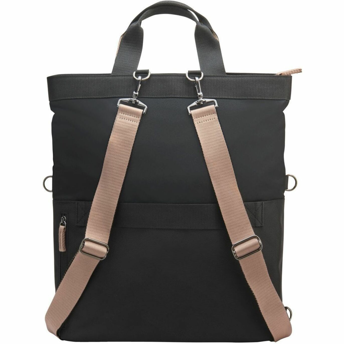 HP Carrying Case (Backpack/Tote) for 14" to 14.1" Notebook - Black, Taupe - RFID Resistant, Water Resistant - Plastic, Polyethylene Foam Body - D-ring, Shoulder Strap, Trolley Strap, Luggage Strap - 4.76 gal Volume Capacity — rear