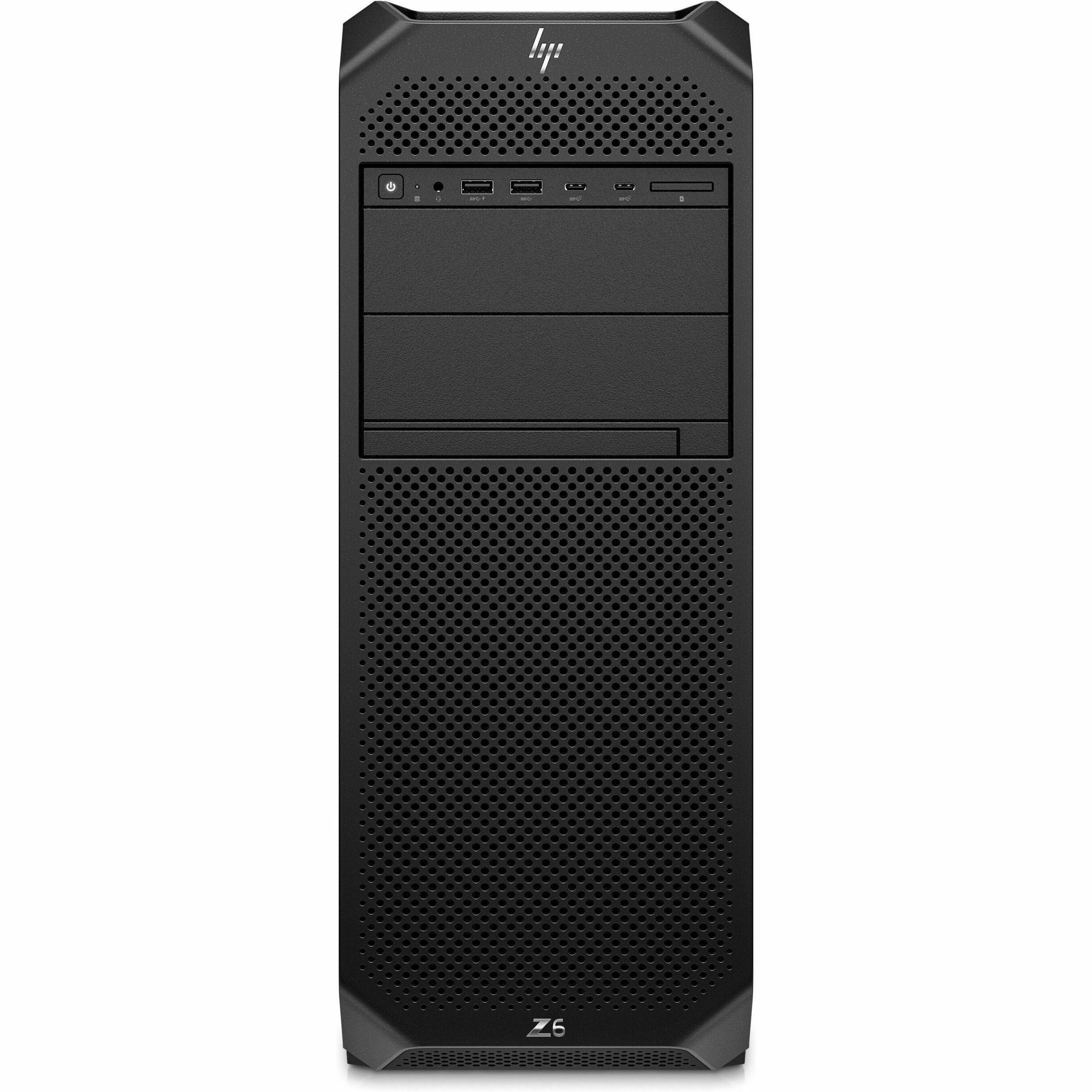 HP Z6 G5 Workstation - 1 Xeon w5-3435X - 32 GB - 512 GB SSD - Tower - Black - Intel W790 Chip - Serial ATA/600 Controller - 0, 1, 5, 10 RAID Levels - Gigabit Ethernet — front