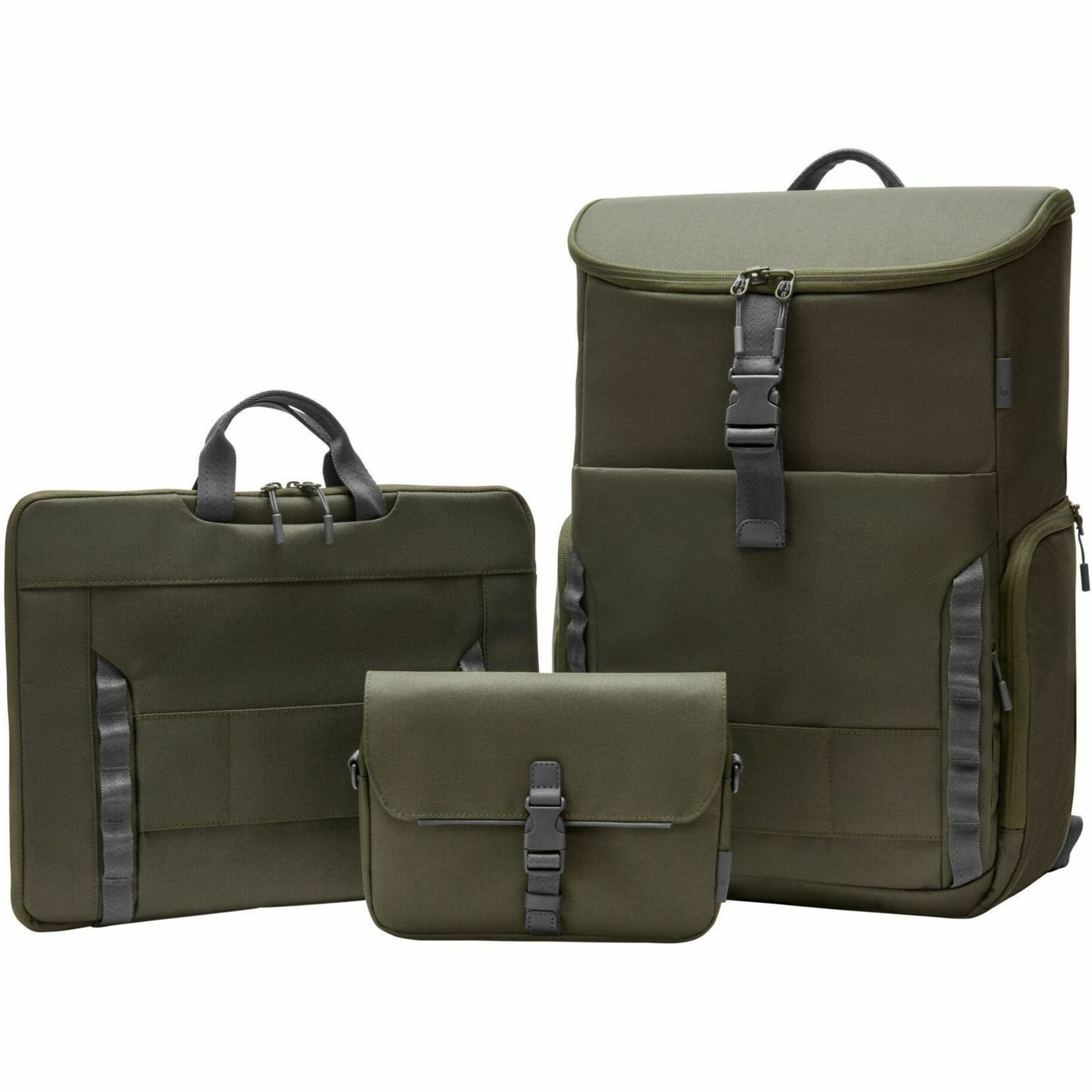 HP Carrying Case (Backpack) for 15.6" Notebook - Gray, Green - Water Resistant, RFID Resistant - Plastic, Polyethylene Foam Body - Shoulder Strap, D-ring, Luggage Strap, Trolley Strap, Handle - 7.13 gal Volume Capacity — alternate image4