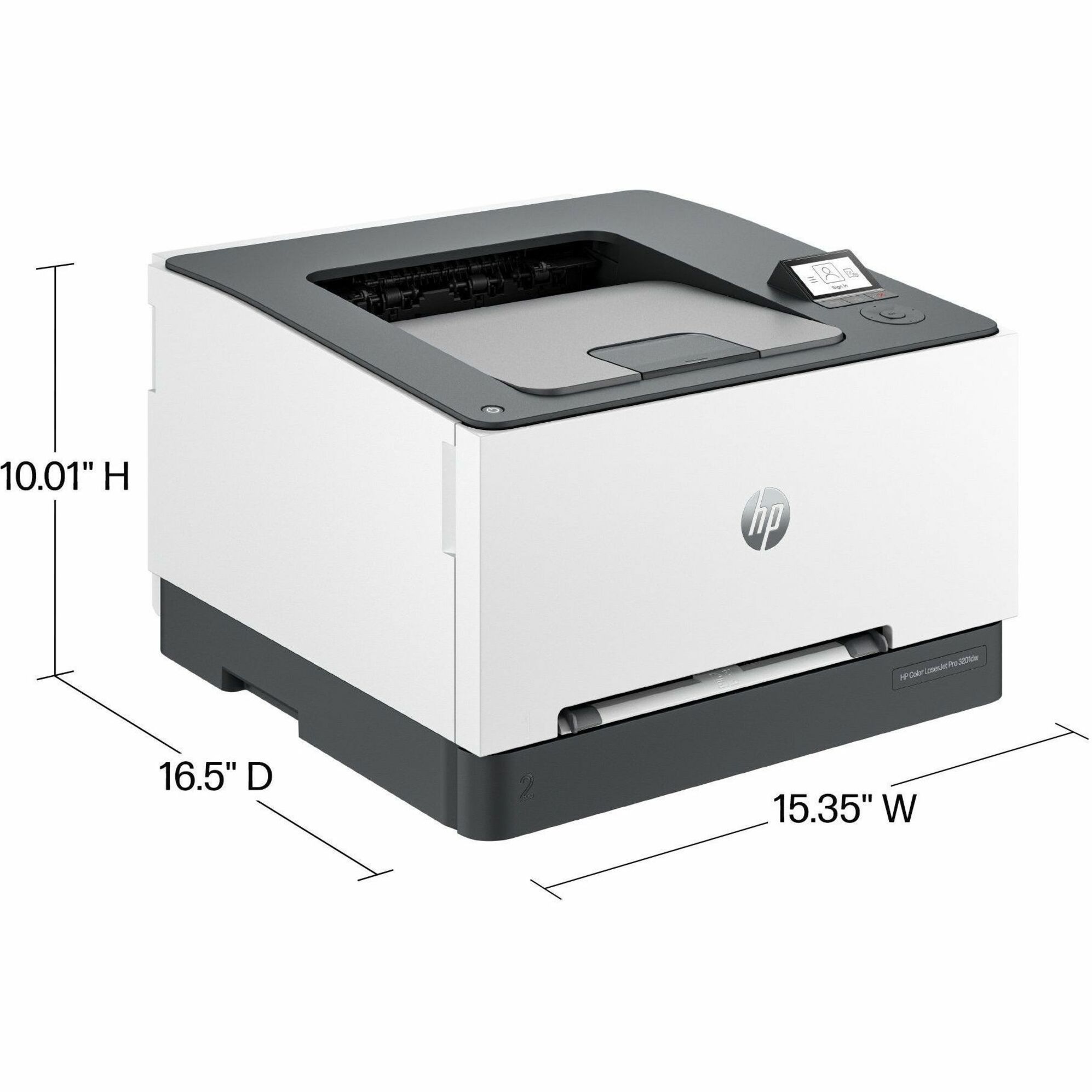 HP Color LaserJet Pro 3201dw Printer - 26 ppm Mono / 26 ppm Color - 600 x 600 dpi Print (600 x 600 dpi class) - Automatic Duplex Print - 250 Sheets Input - Ethernet - Wireless LAN - Plain Paper Print - Gigabit Ethernet - USB — alternate image6