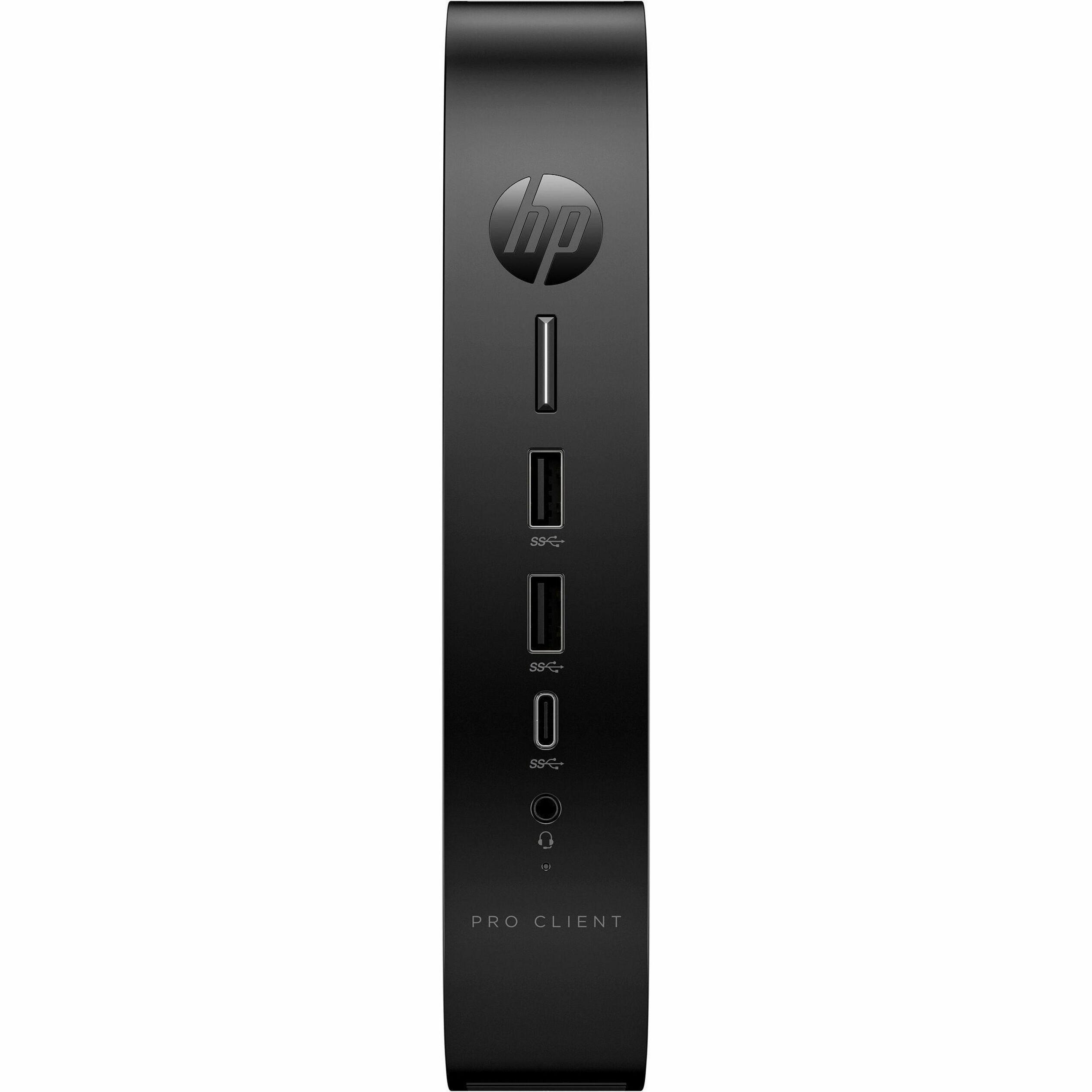 HP Pro t550 Thin Client Celeron J6412 Quad-core (4 Core) 2 GHz - TAA Compliant - Intel Chip - 8 GB RAM DDR4 SDRAM - DDR4-3200/PC4-25600 - 32 GB Flash - Gigabit Ethernet - IGEL OS - IEEE 802.11ax - Bluetooth 5.3 - DisplayPort - Network (RJ-45) - 7 Total USB Port(s) - 2 USB 2.0 Port(s) - USB Type-C - 45 W — front
