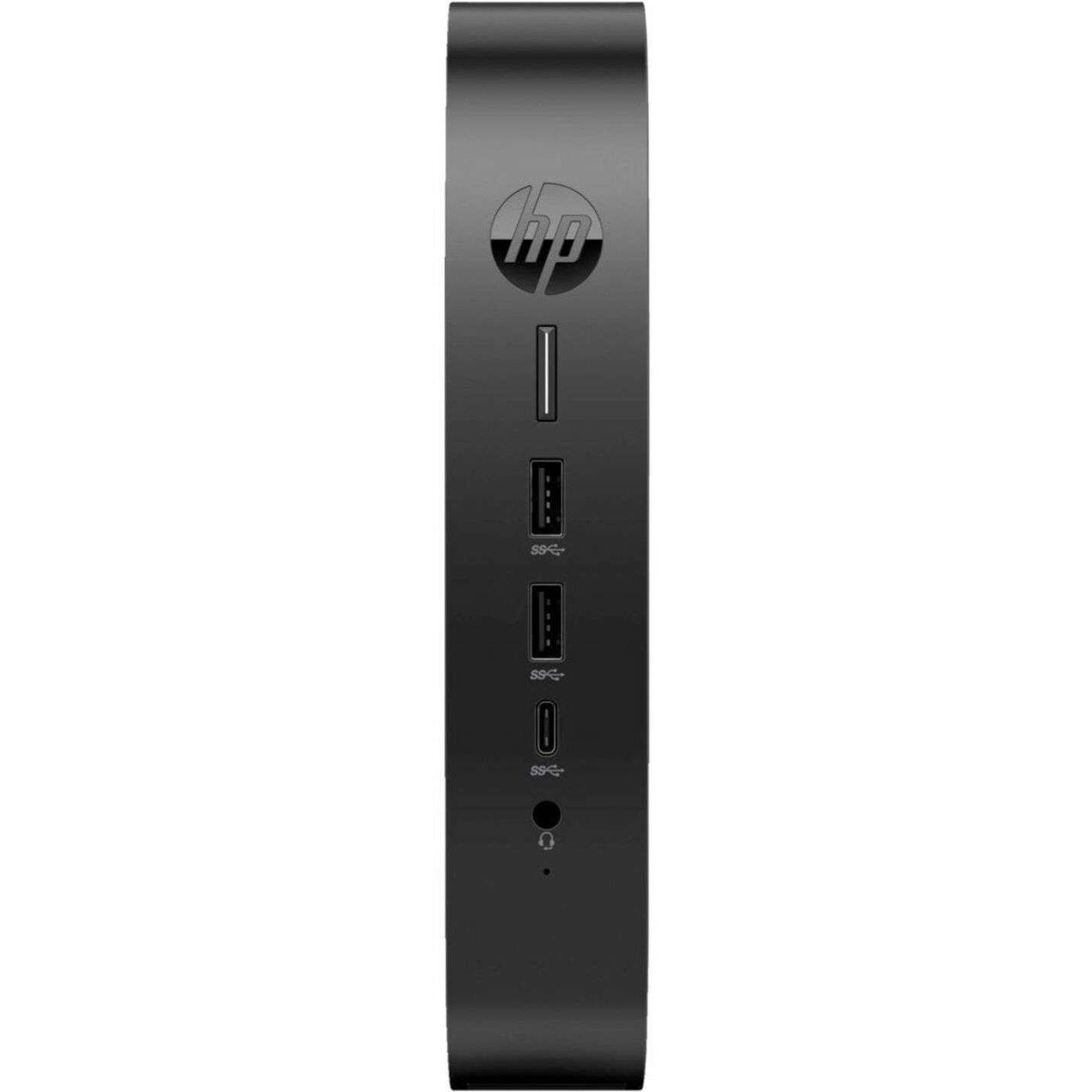 HP Elite t655 Thin Client Ryzen R2314 Quad-core (4 Core) 2.10 GHz - TAA Compliant - AMD Chip - 8 GB RAM DDR4 SDRAM - DDR4-3200/PC4-25600 - 32 GB Flash - Gigabit Ethernet - IGEL OS - IEEE 802.11ax - Bluetooth 5.3 - DisplayPort - Network (RJ-45) - 7 Total USB Port(s) - 2 USB 2.0 Port(s) - USB Type-C - 45 W — frontmaximum
